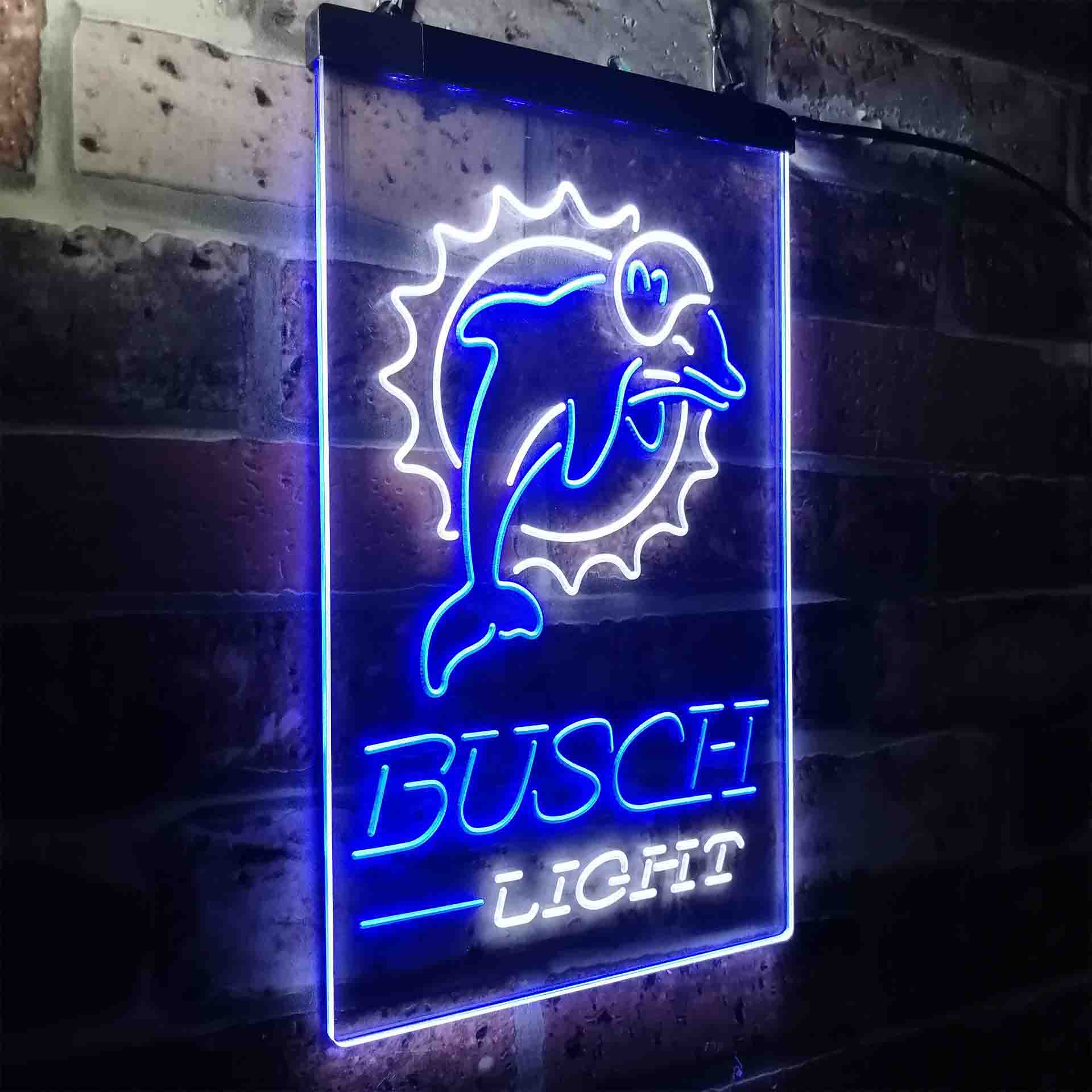 Busch Light Miami Dolphins Neon-Like Led Light Sign