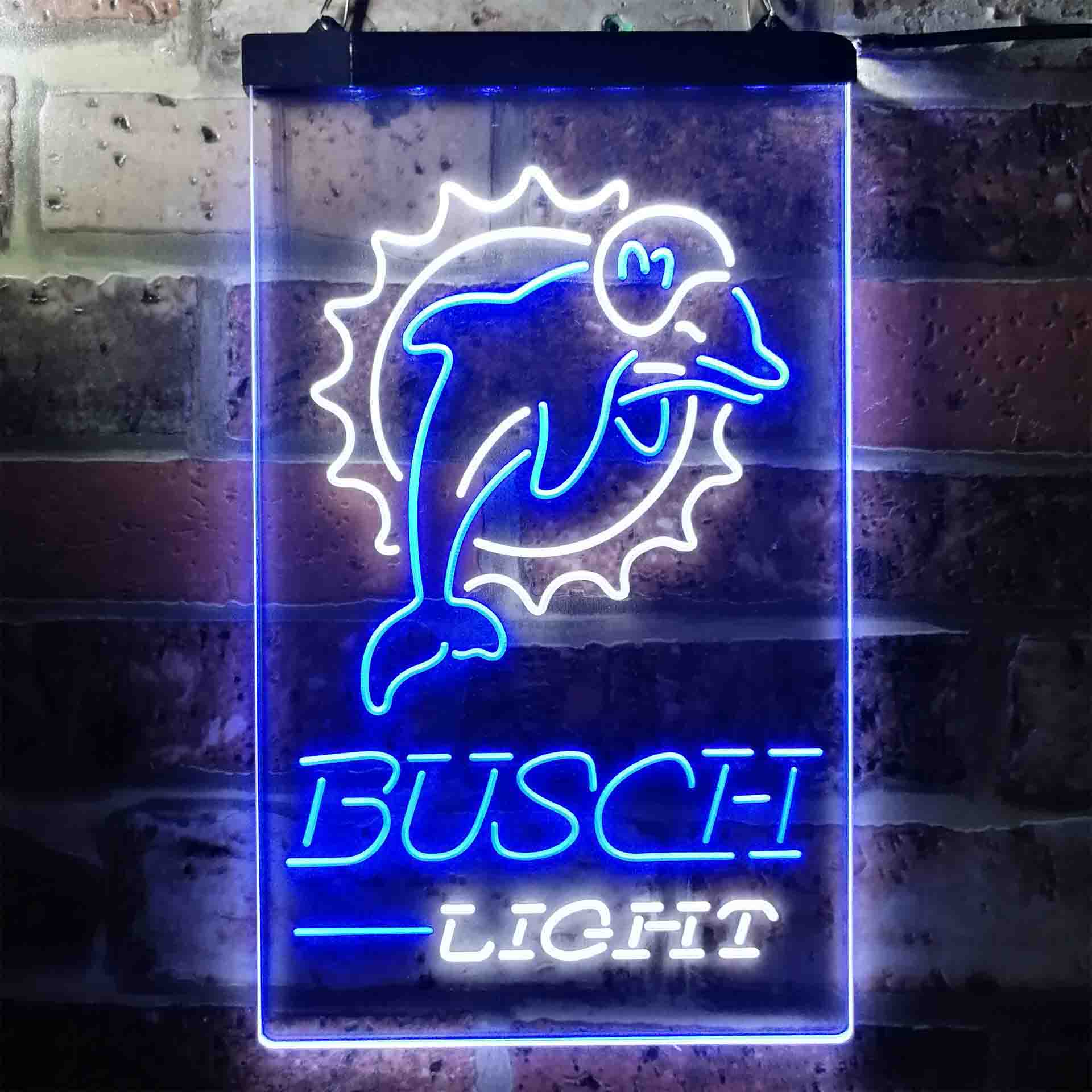 Busch Light Miami Dolphins Neon-Like Led Light Sign