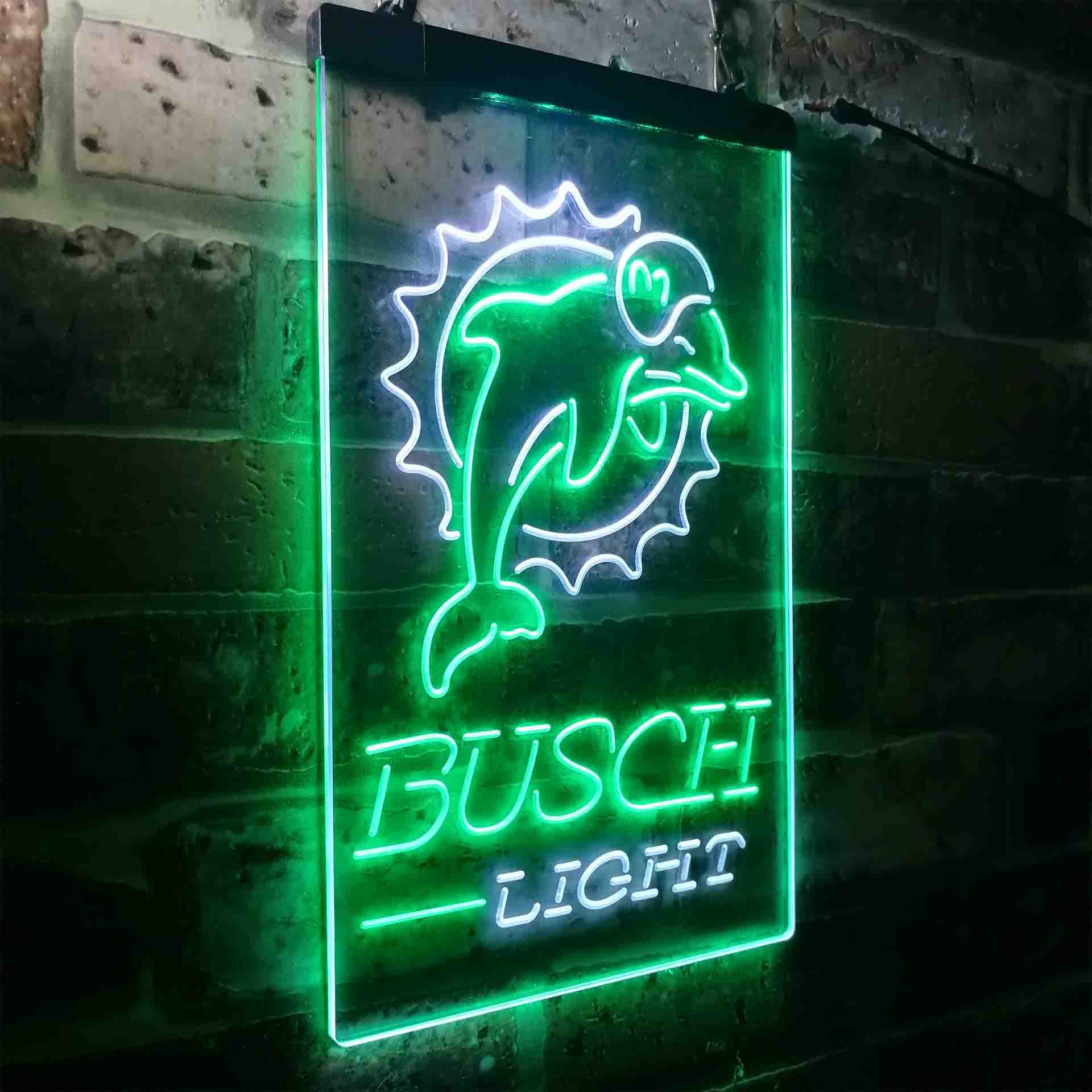 Busch Light Miami Dolphins Neon-Like Led Light Sign