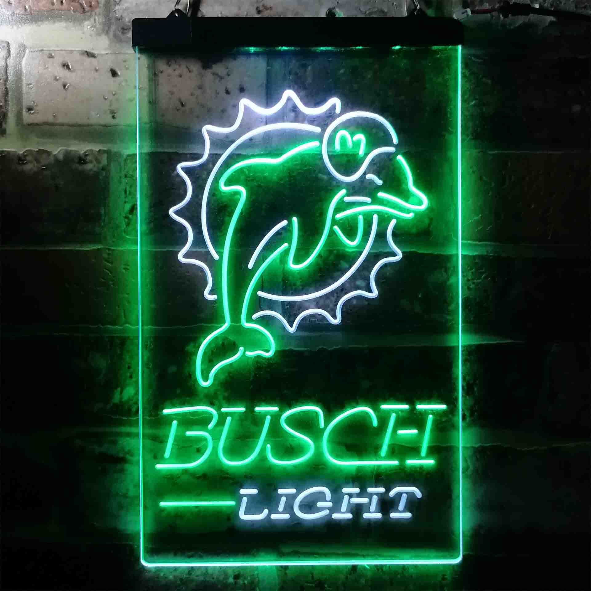 Busch Light Miami Dolphins Neon-Like Led Light Sign