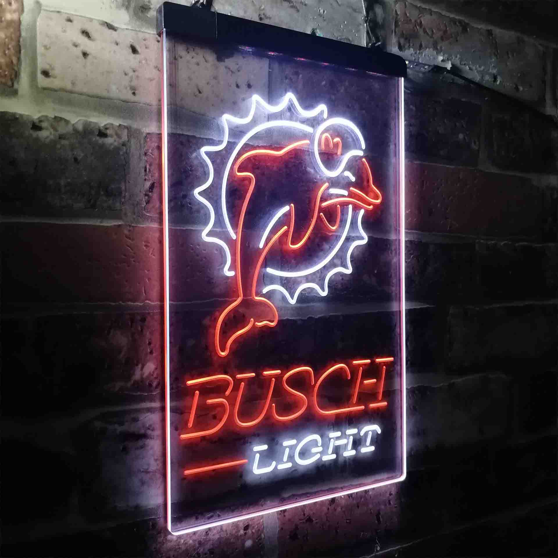 Busch Light Miami Dolphins Neon-Like Led Light Sign