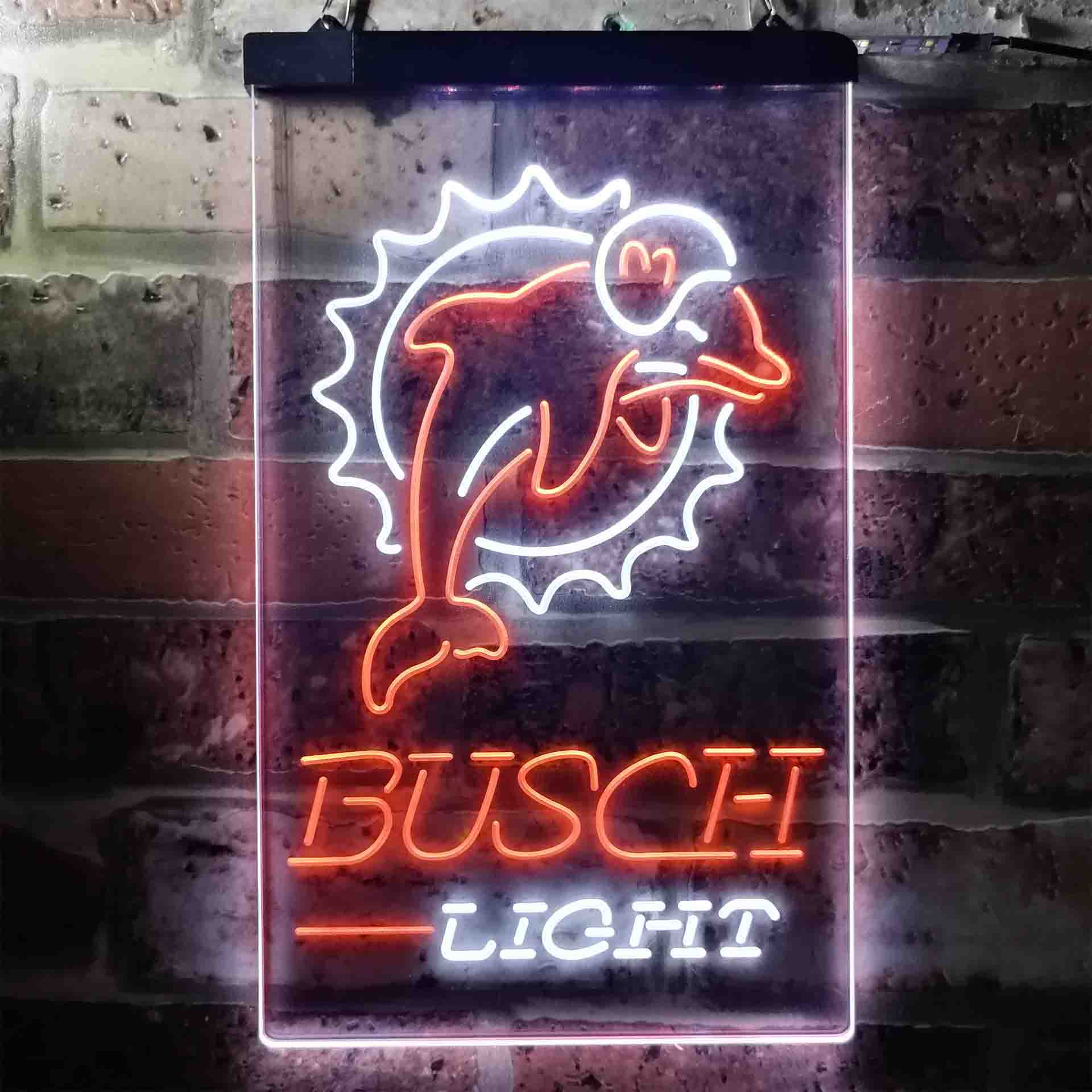 Busch Light Miami Dolphins Neon-Like Led Light Sign