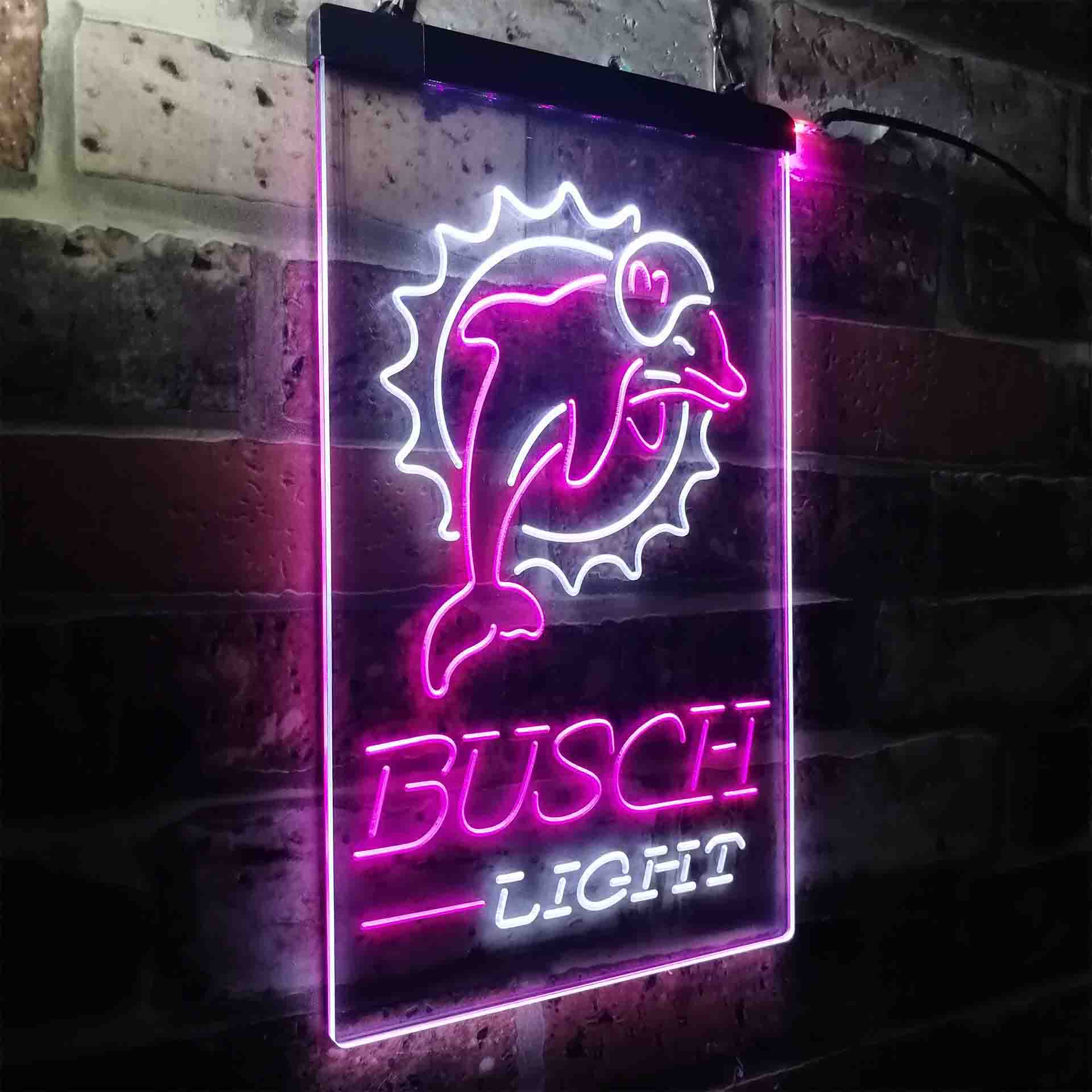 Busch Light Miami Dolphins Neon-Like Led Light Sign