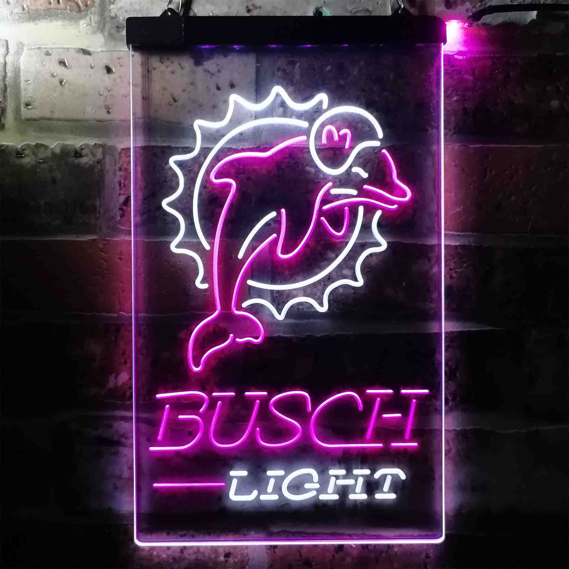 Busch Light Miami Dolphins Neon-Like Led Light Sign