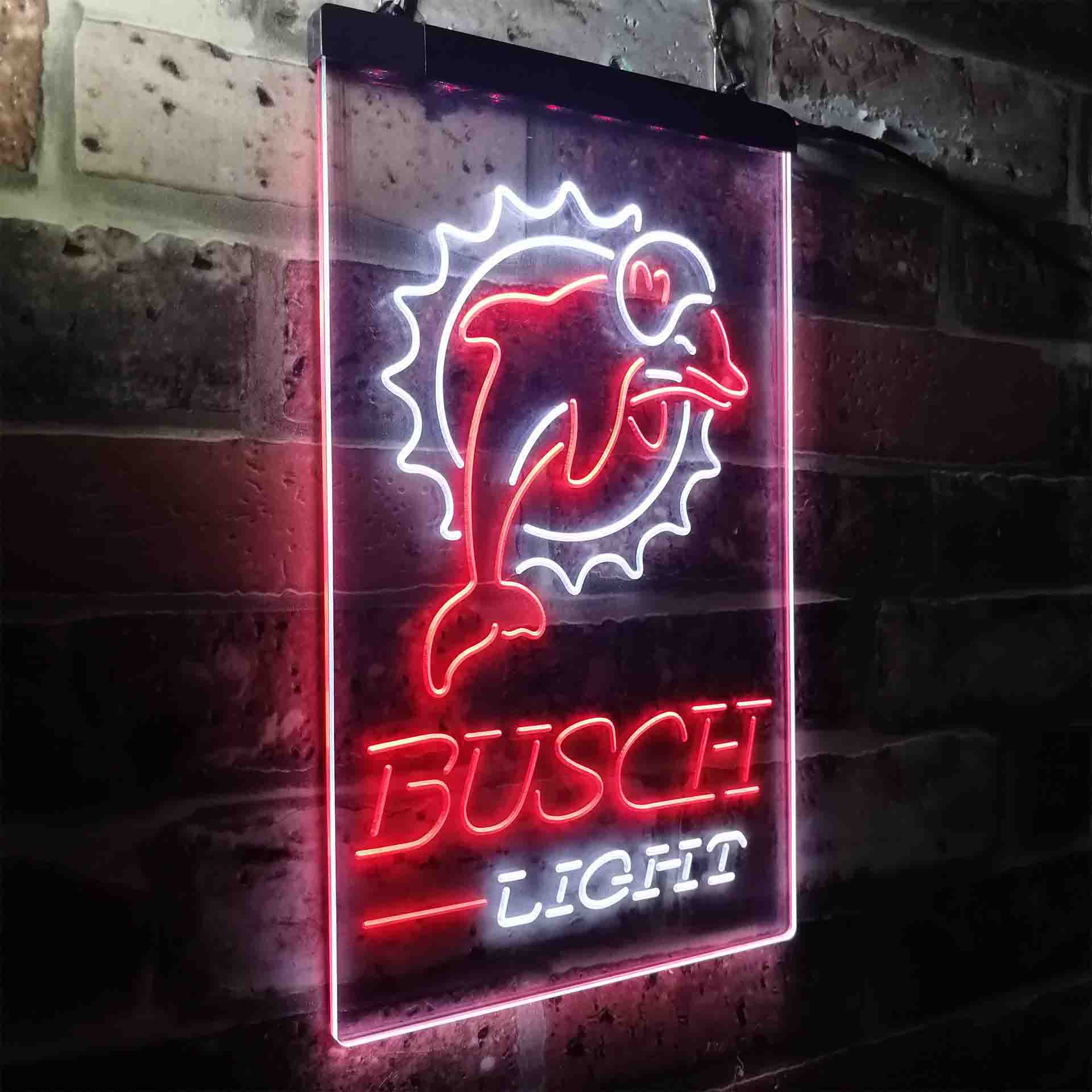 Busch Light Miami Dolphins Neon-Like Led Light Sign