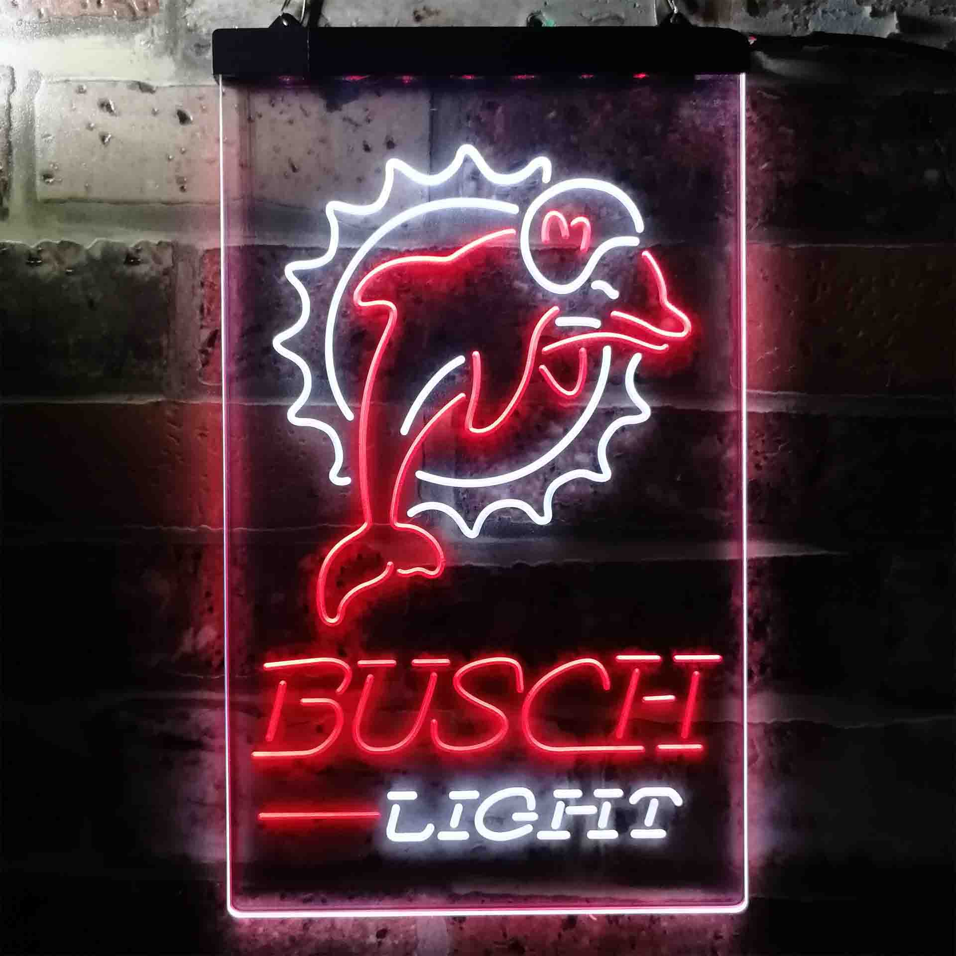 Busch Light Miami Dolphins Neon-Like Led Light Sign