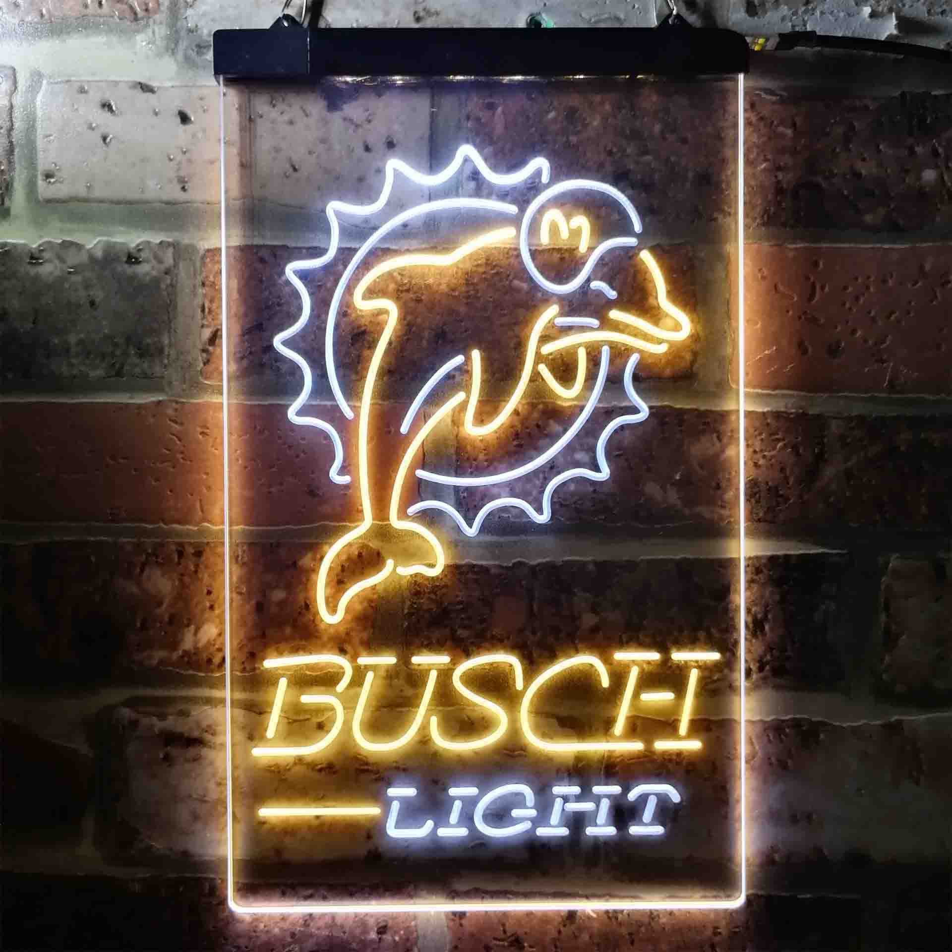 Busch Light Miami Dolphins Neon-Like Led Light Sign