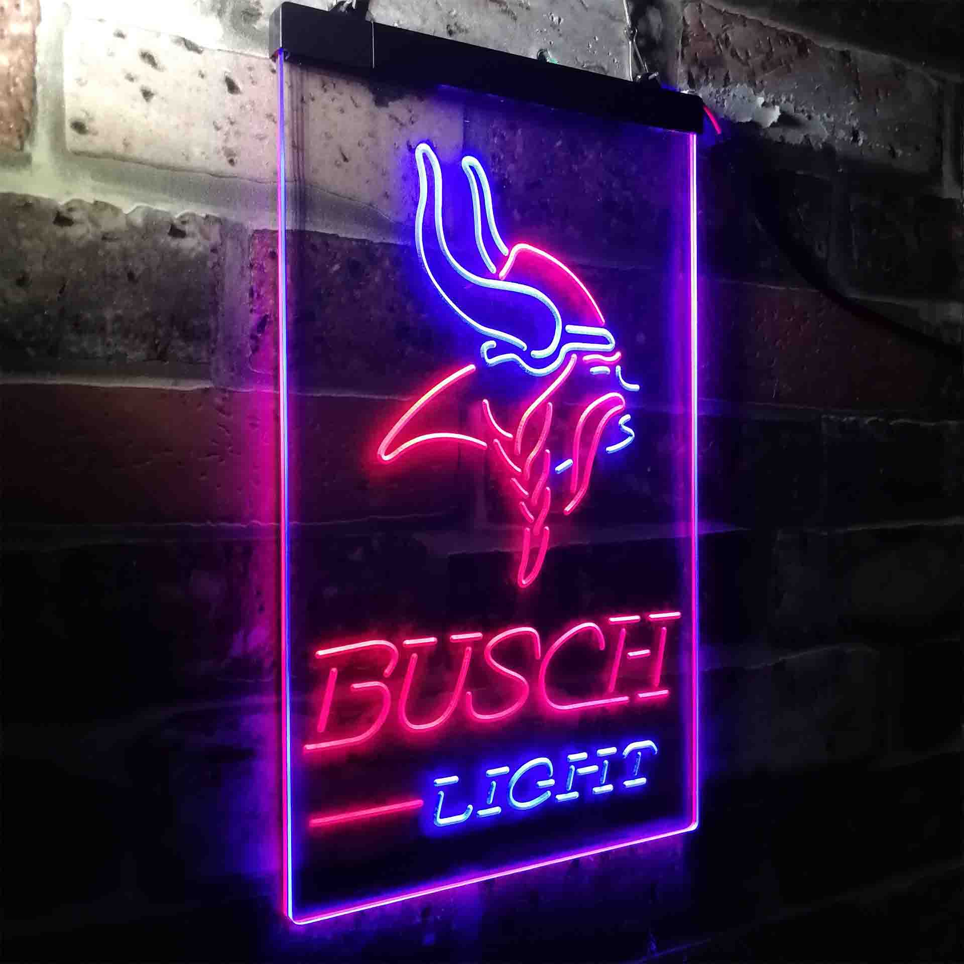 Busch Light Minnesota Vikings Neon-Like LED Light Sign