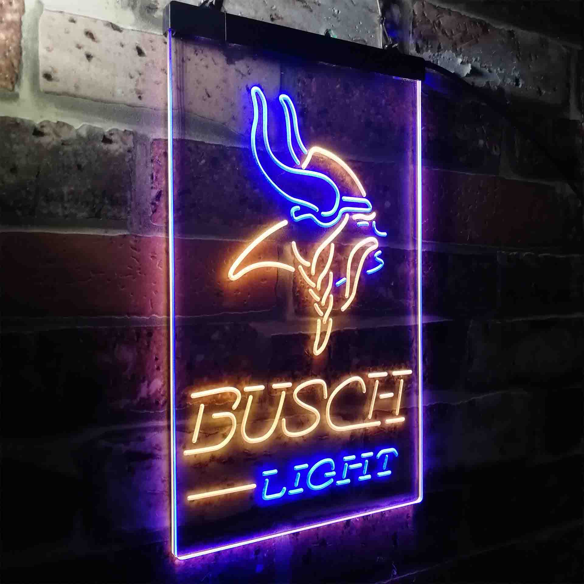 Busch Light Minnesota Vikings Neon-Like LED Light Sign