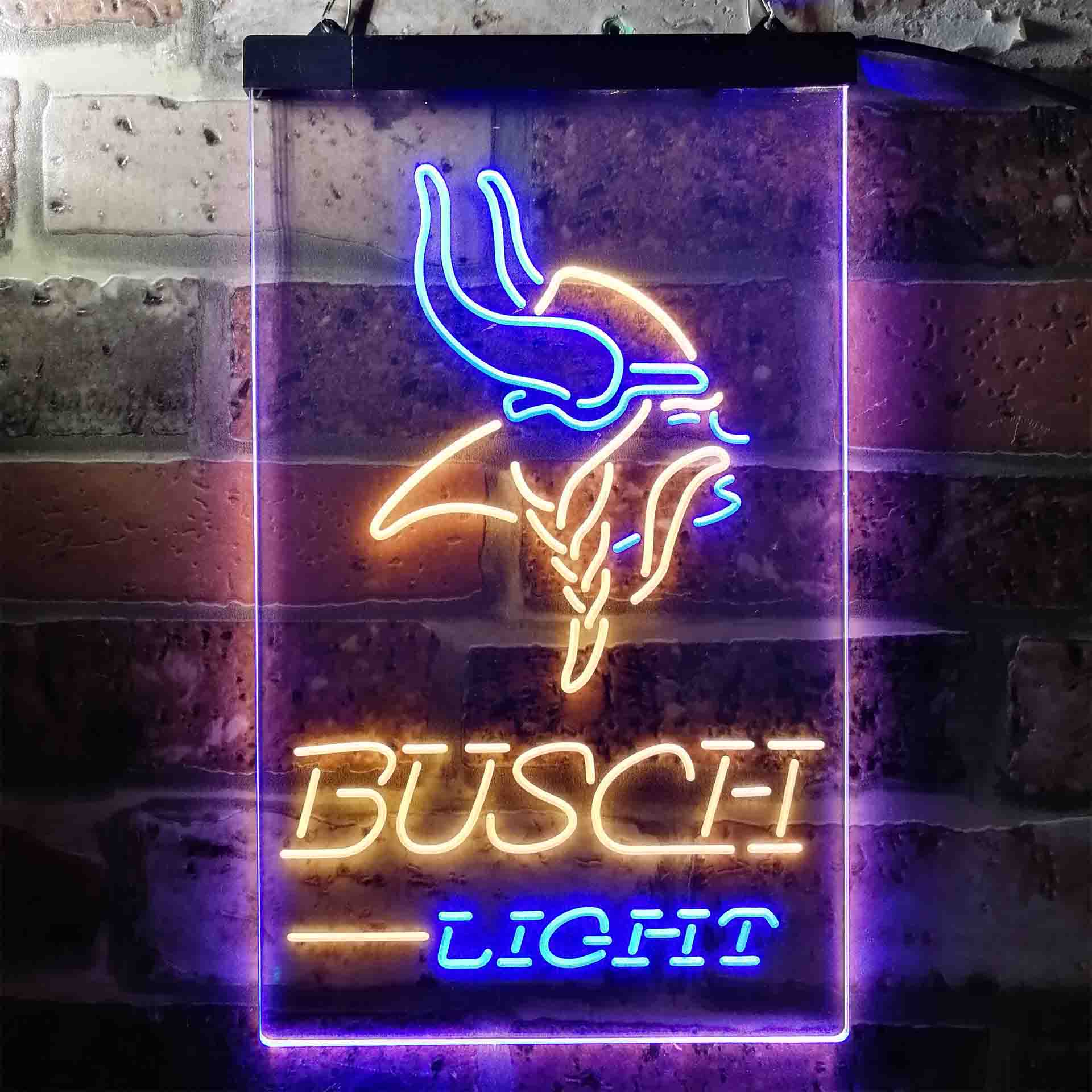 Busch Light Minnesota Vikings Neon-Like LED Light Sign