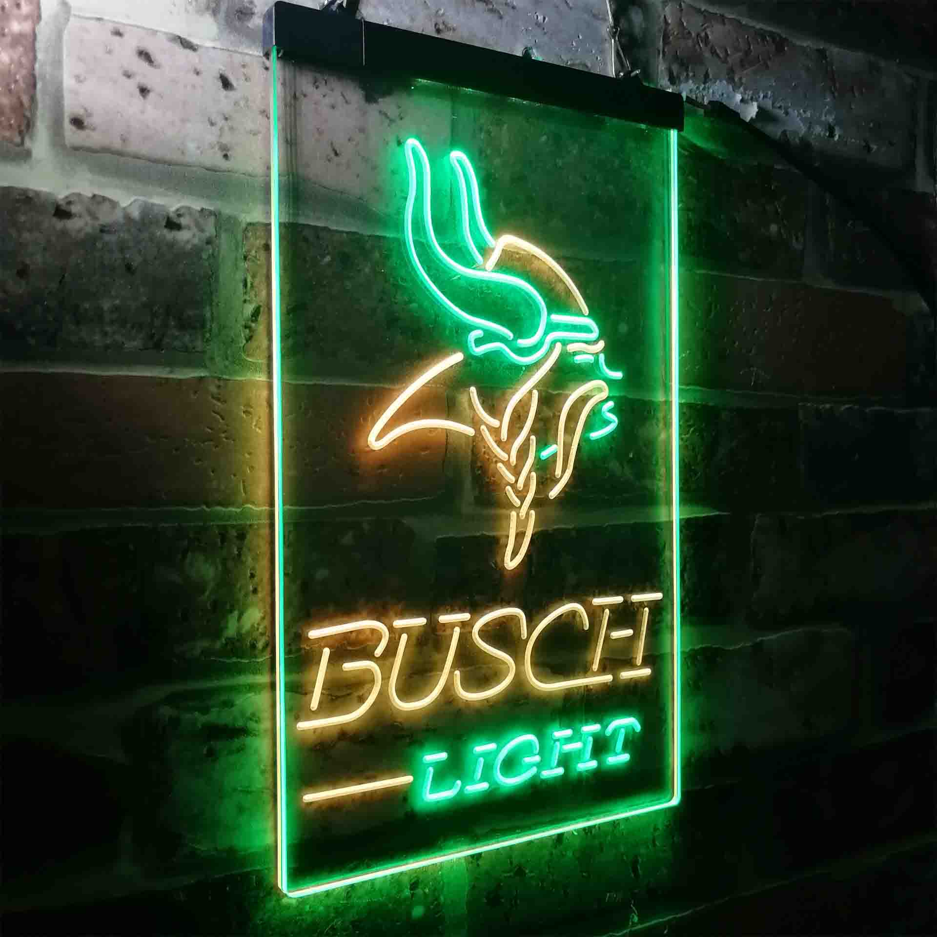 Busch Light Minnesota Vikings Neon-Like LED Light Sign