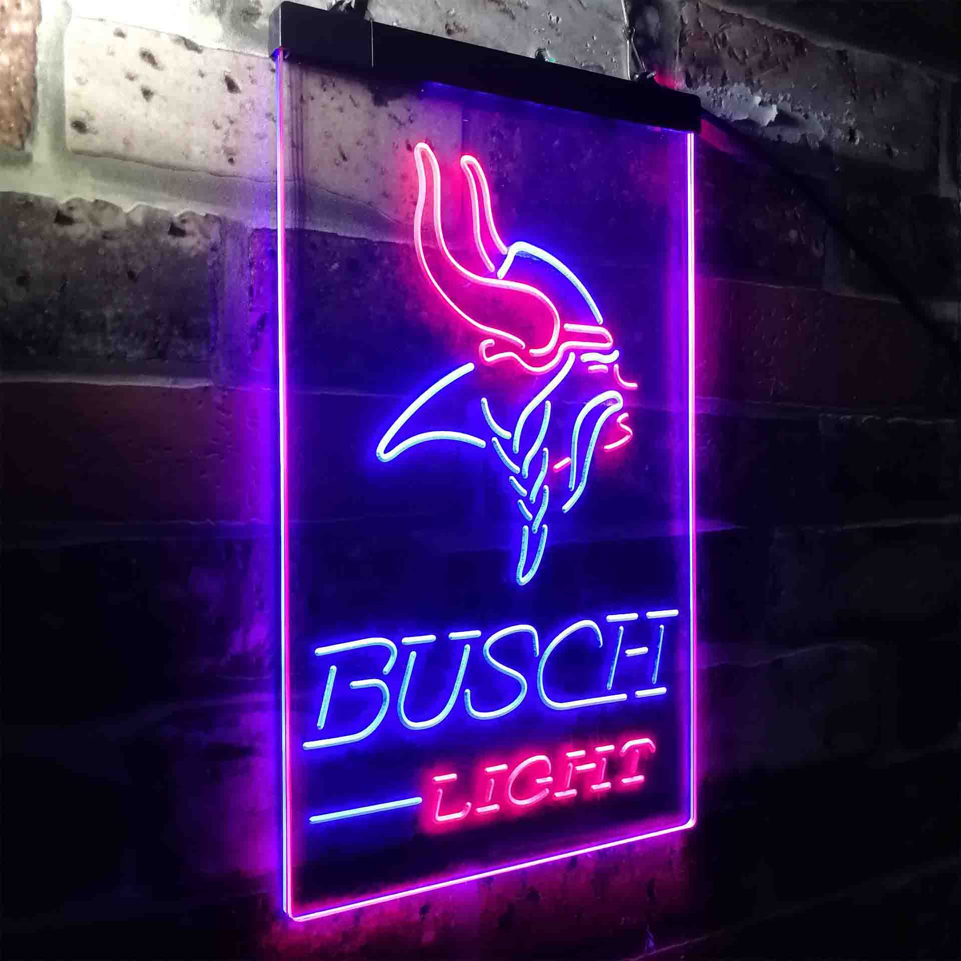 Busch Light Minnesota Vikings Neon-Like LED Light Sign