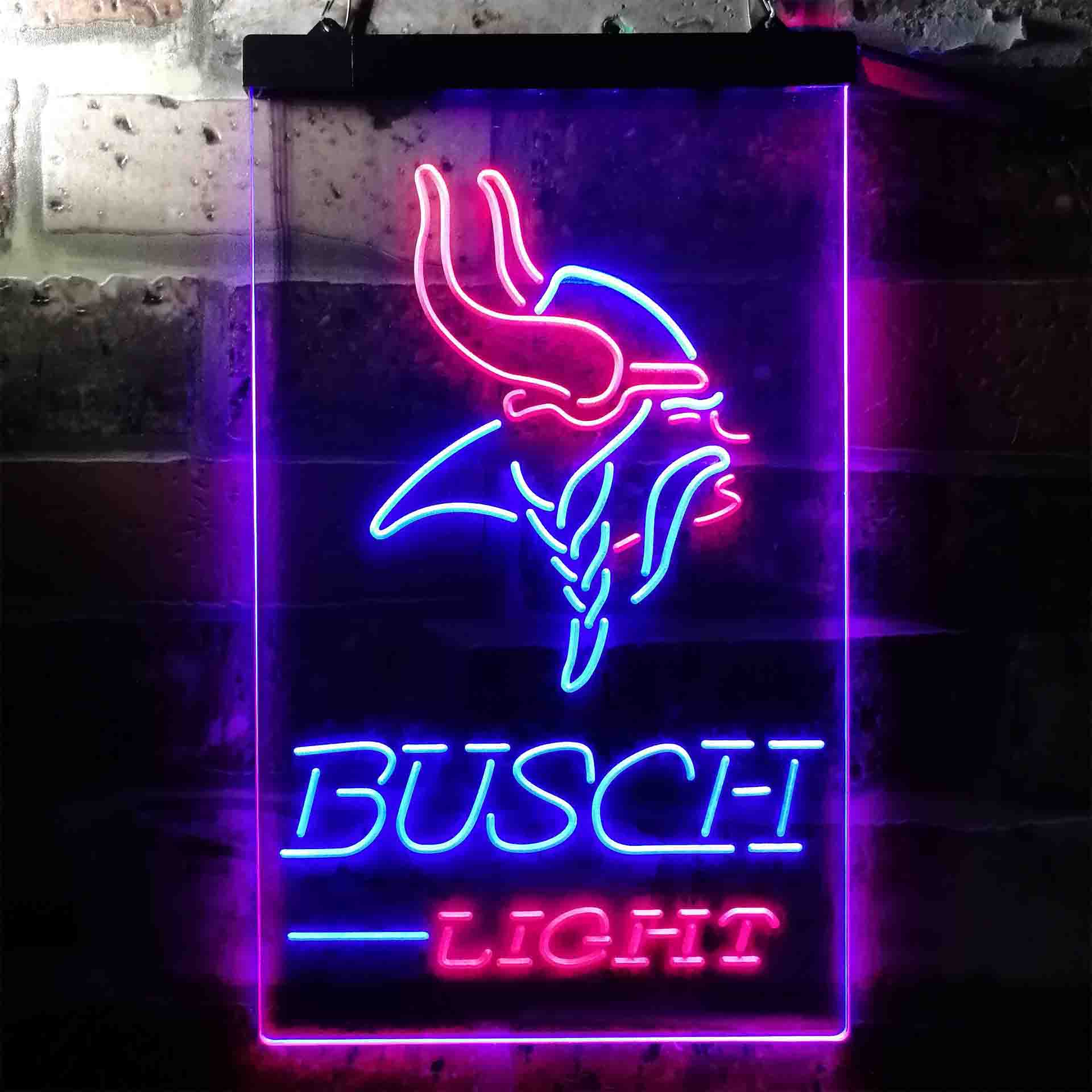 Busch Light Minnesota Vikings Neon-Like LED Light Sign