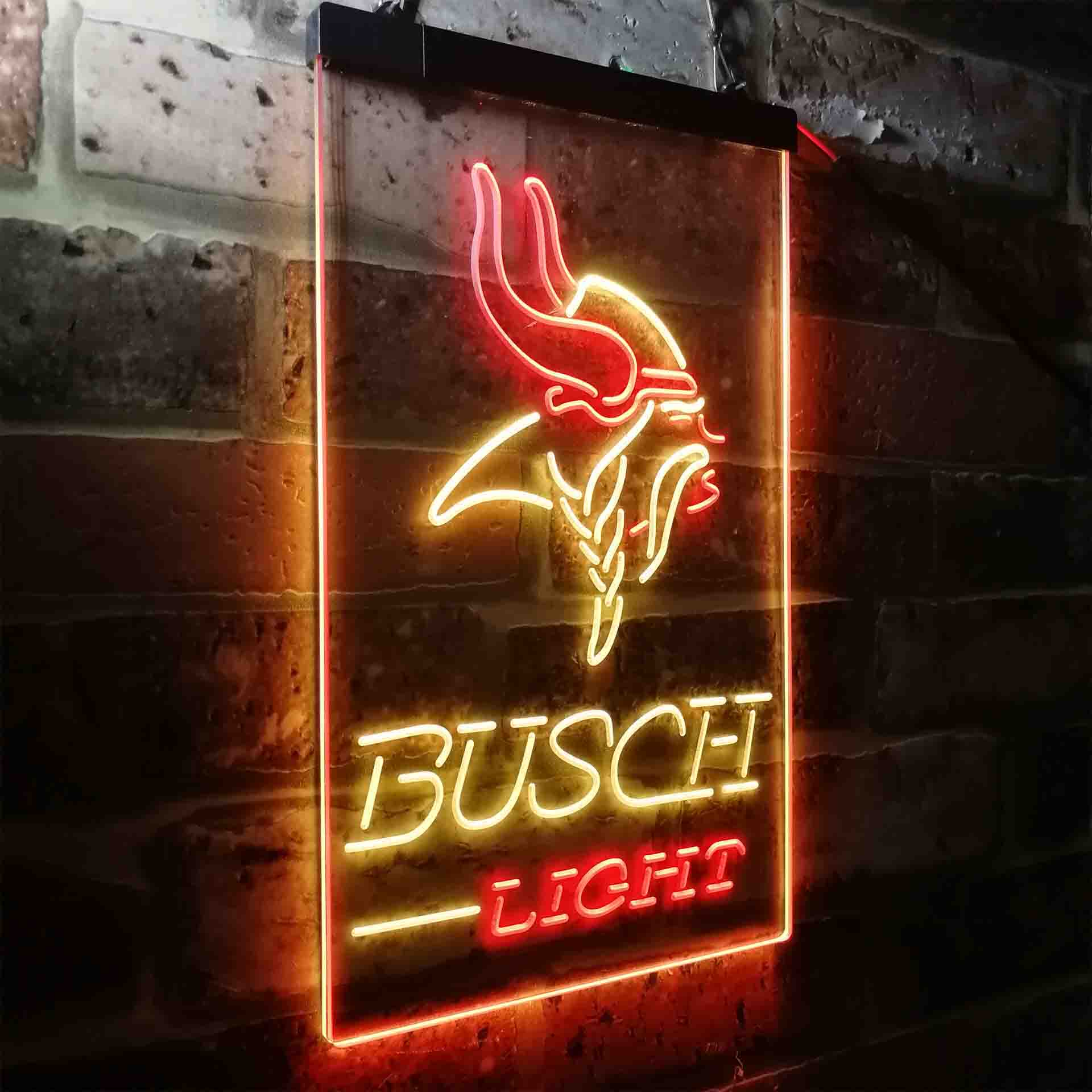 Busch Light Minnesota Vikings Neon-Like LED Light Sign