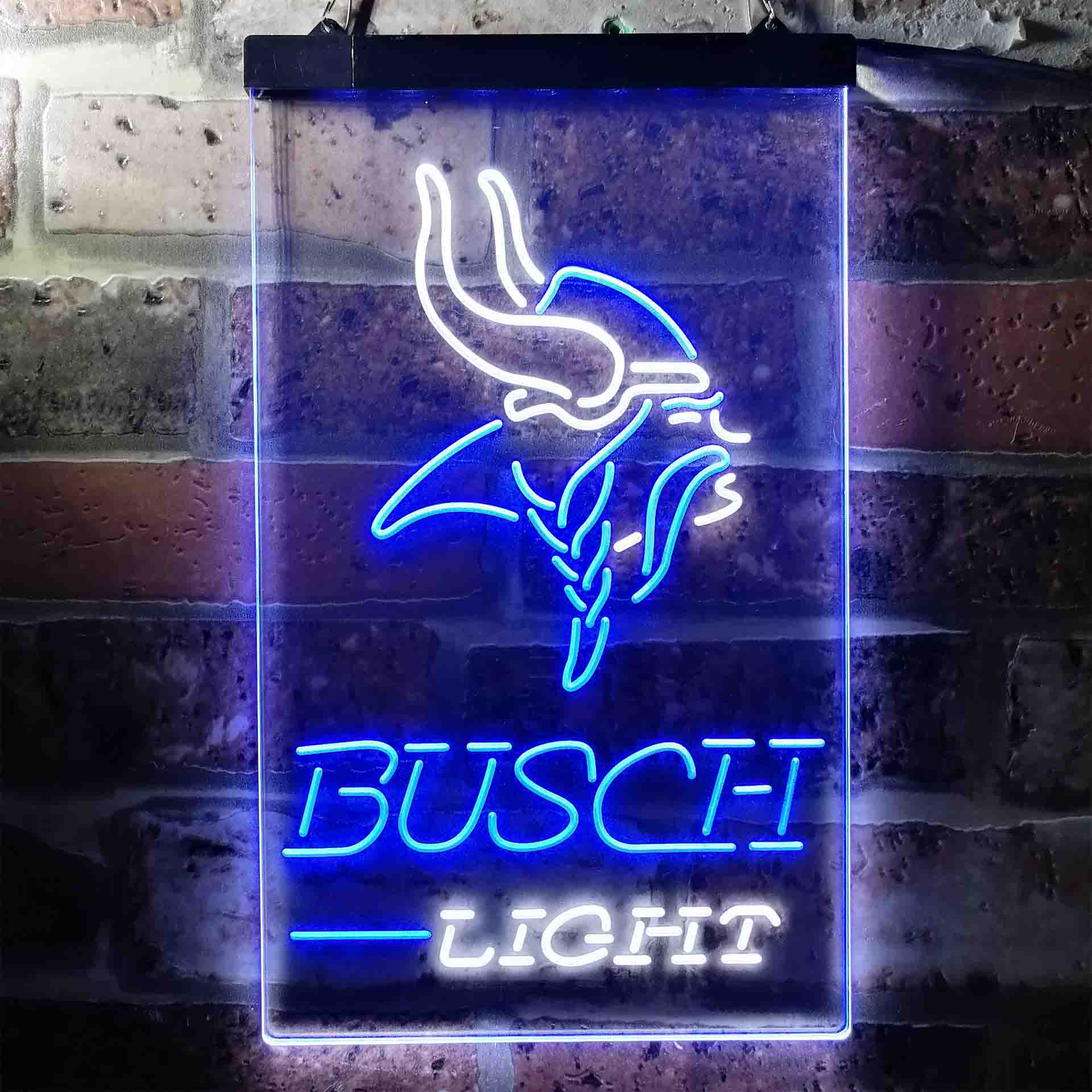 Busch Light Minnesota Vikings Neon-Like LED Light Sign