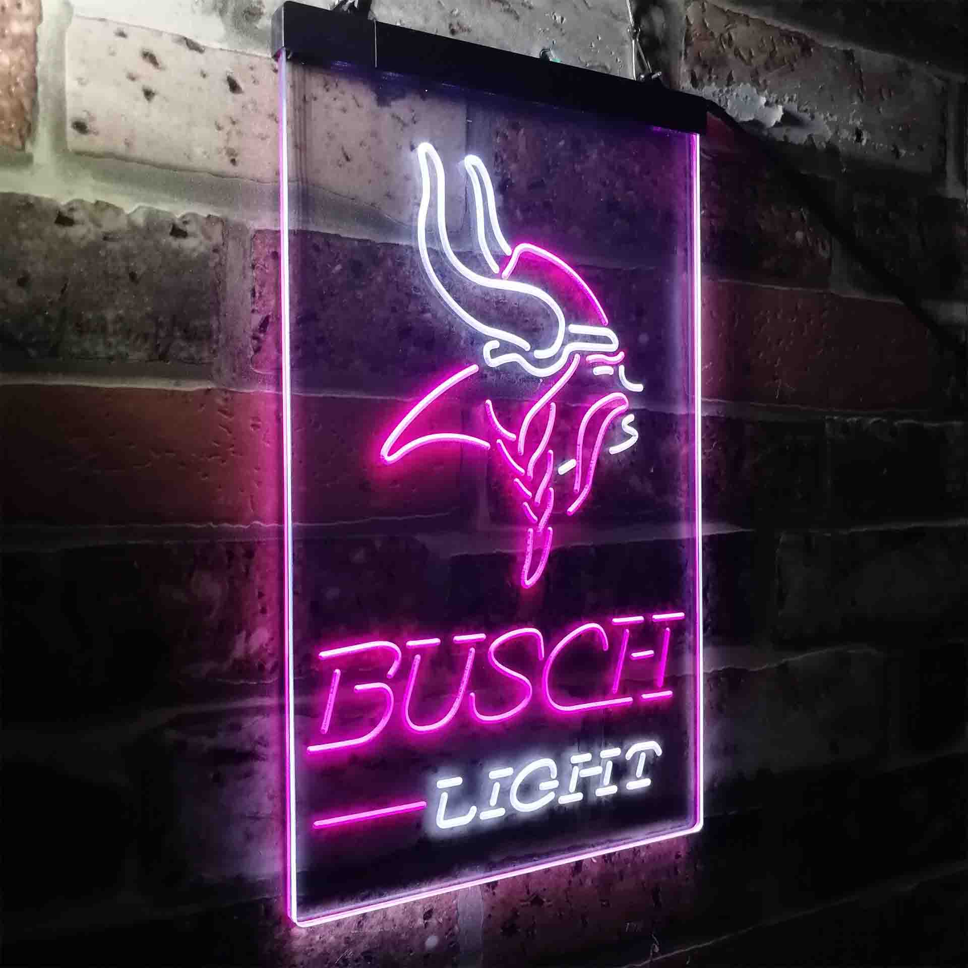 Busch Light Minnesota Vikings Neon-Like LED Light Sign