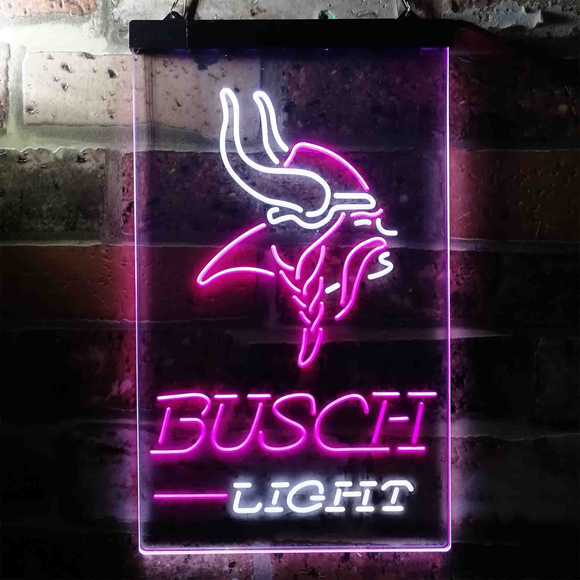 Busch Light Minnesota Vikings Neon-Like LED Light Sign