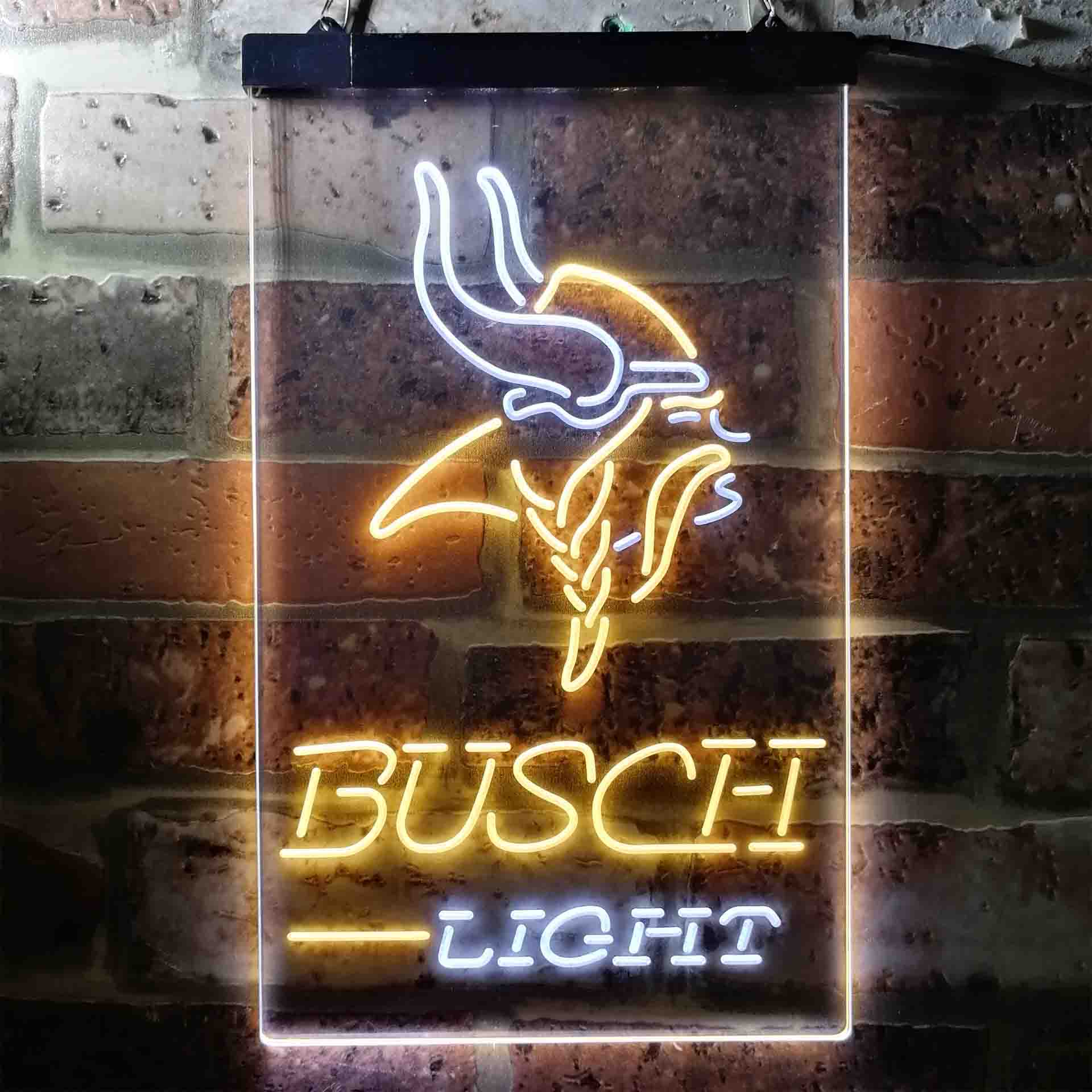 Busch Light Minnesota Vikings Neon-Like LED Light Sign