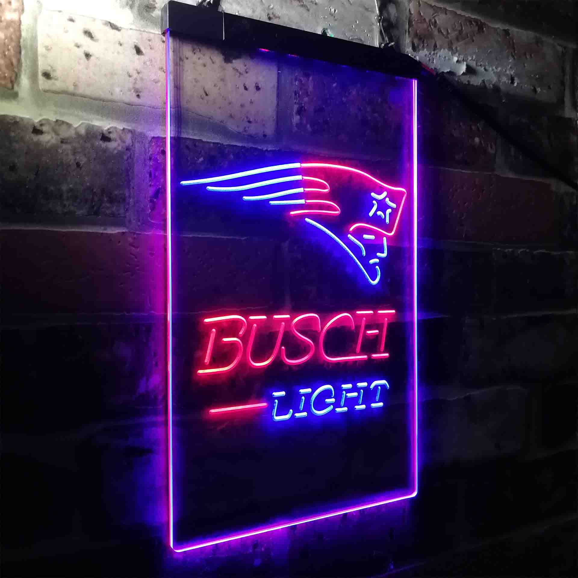 Busch Light New England Patriots Neon-Like Led Light Sign