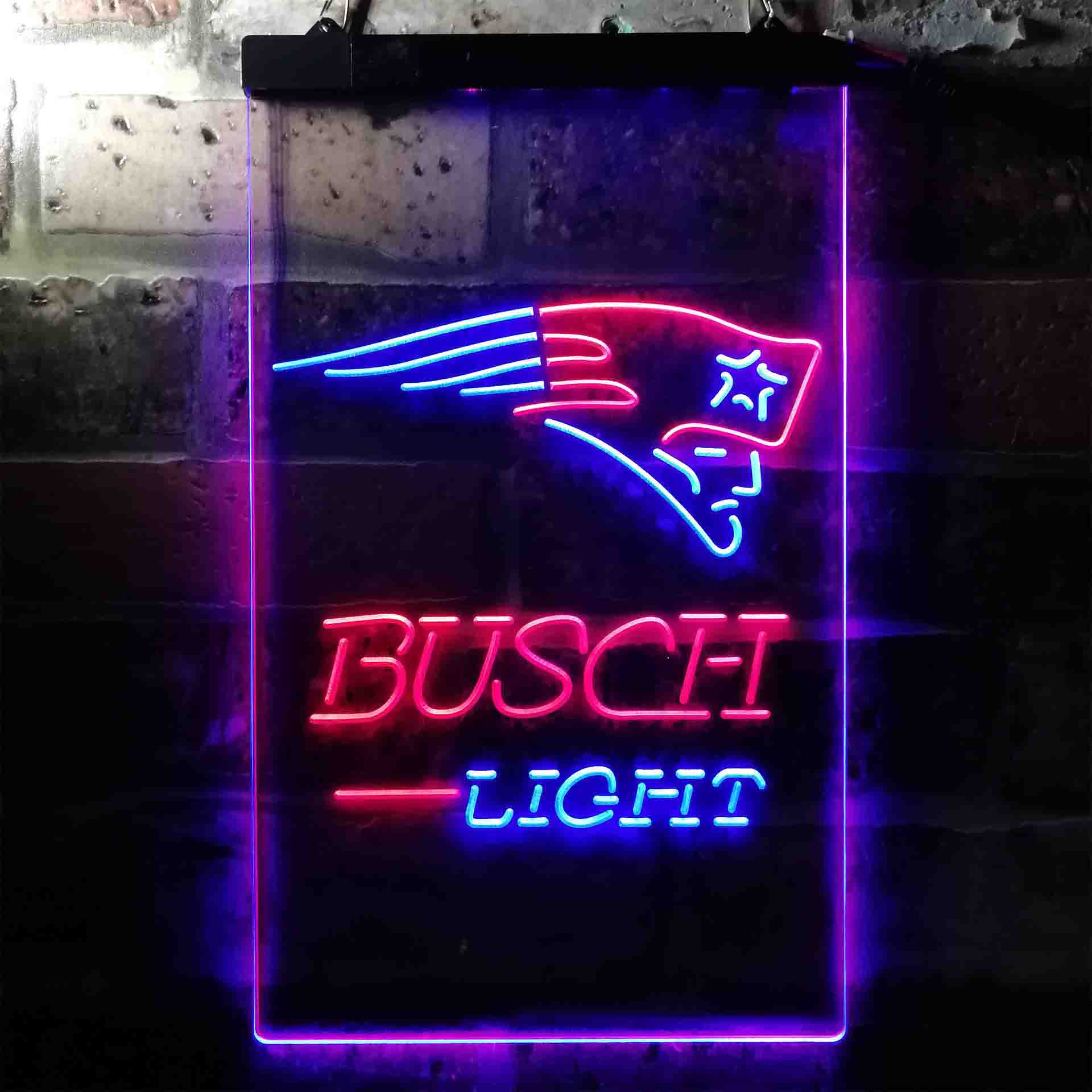 Busch Light New England Patriots Neon-Like Led Light Sign