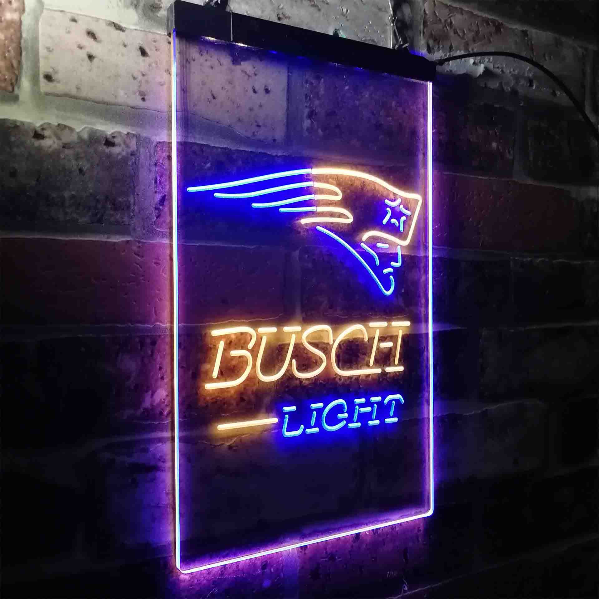 Busch Light New England Patriots Neon-Like Led Light Sign