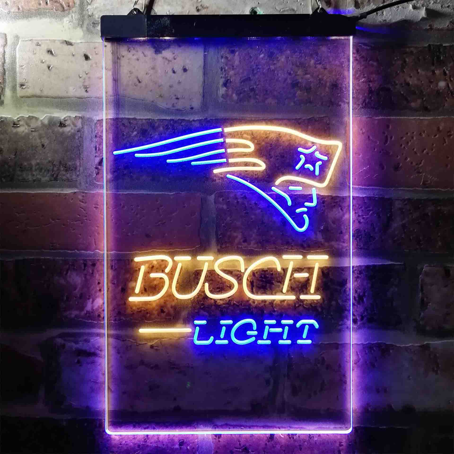 Busch Light New England Patriots Neon-Like Led Light Sign