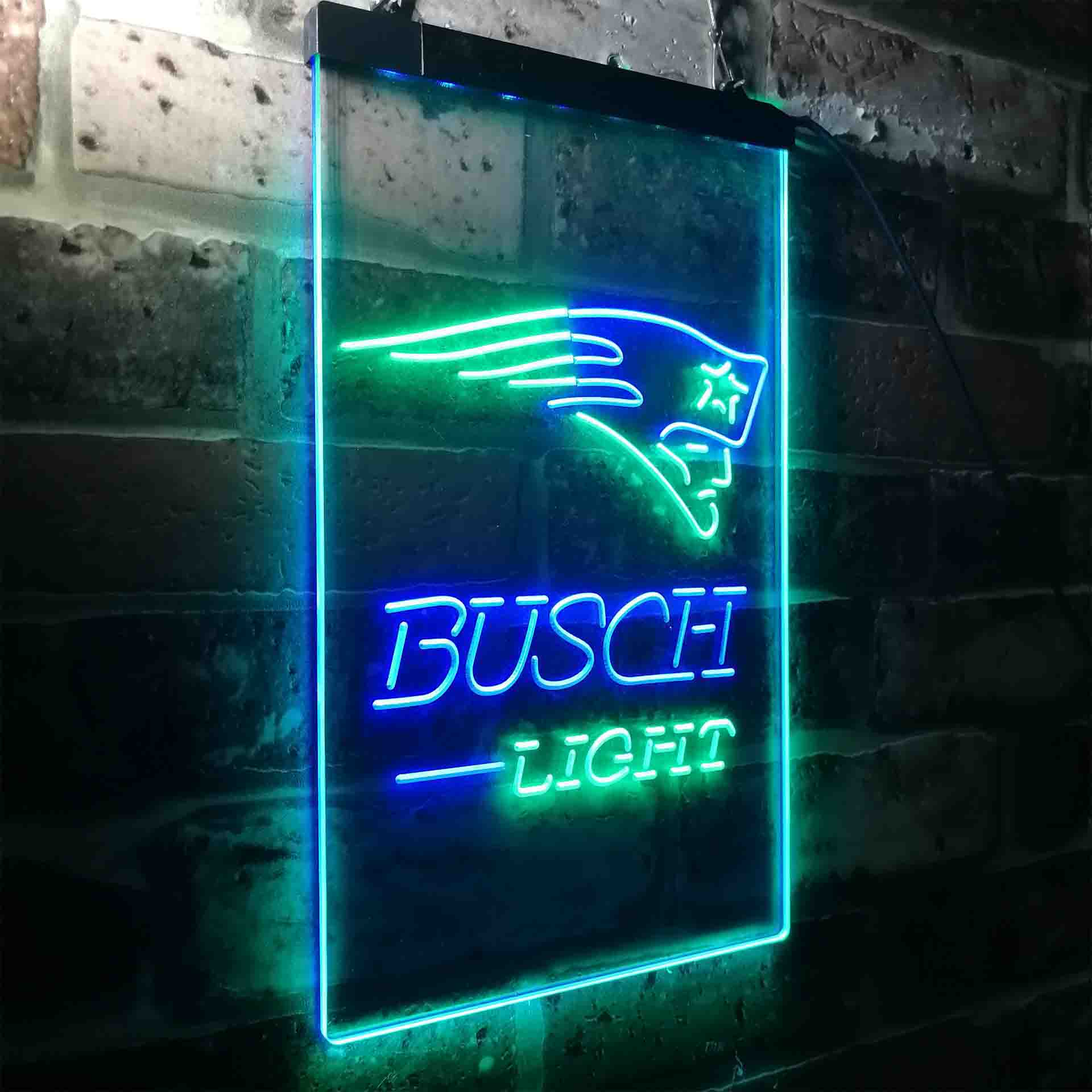 Busch Light New England Patriots Neon-Like Led Light Sign