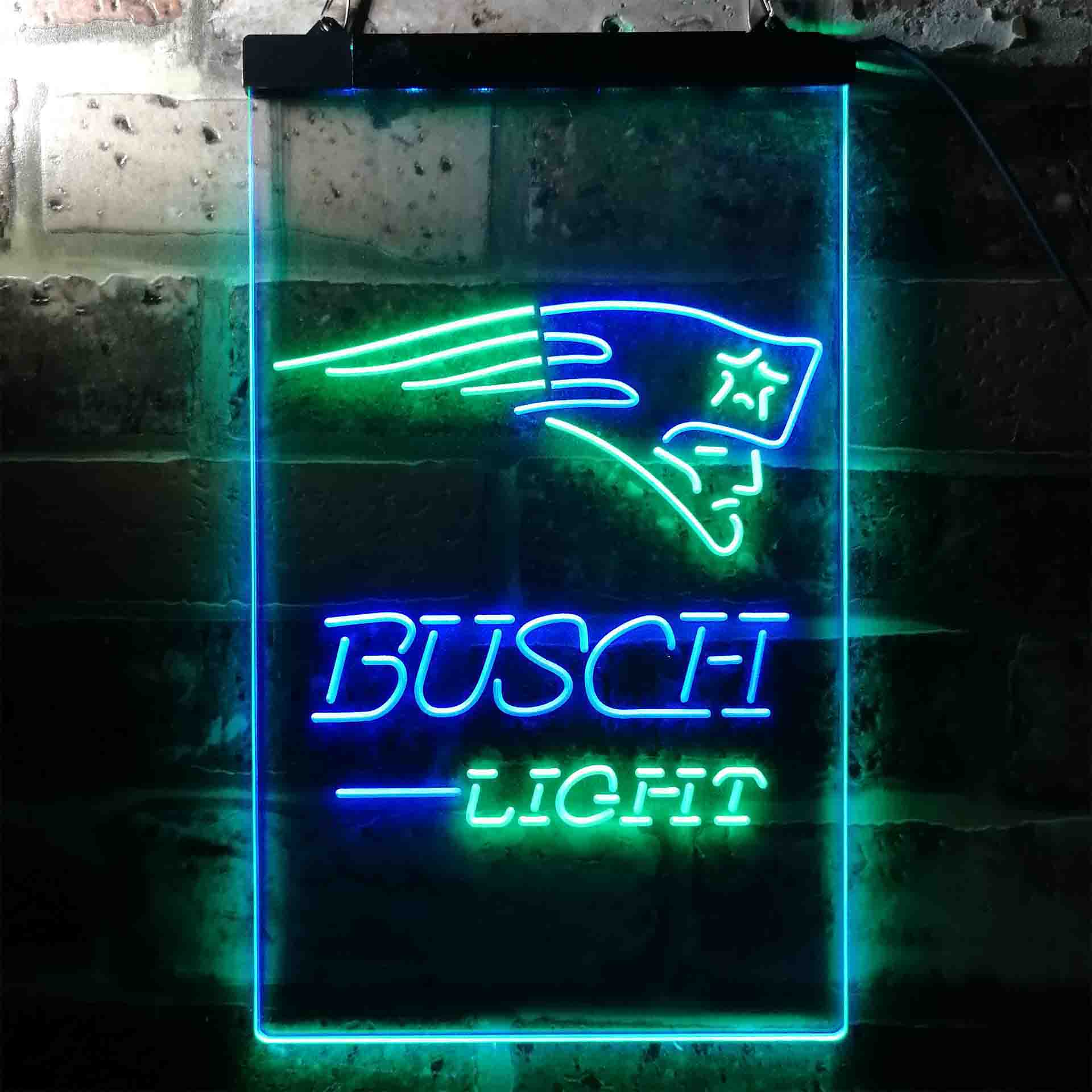 Busch Light New England Patriots Neon-Like LED Sign