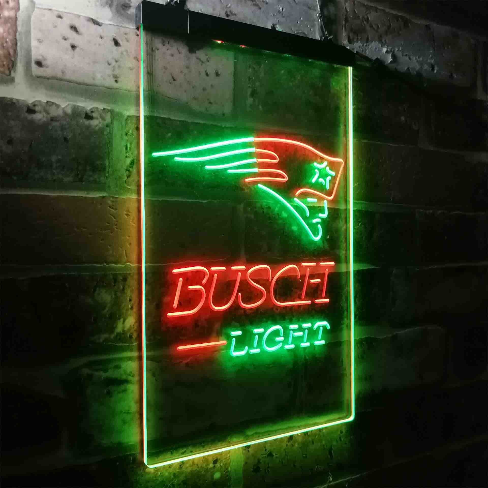 Busch Light New England Patriots Neon-Like Led Light Sign