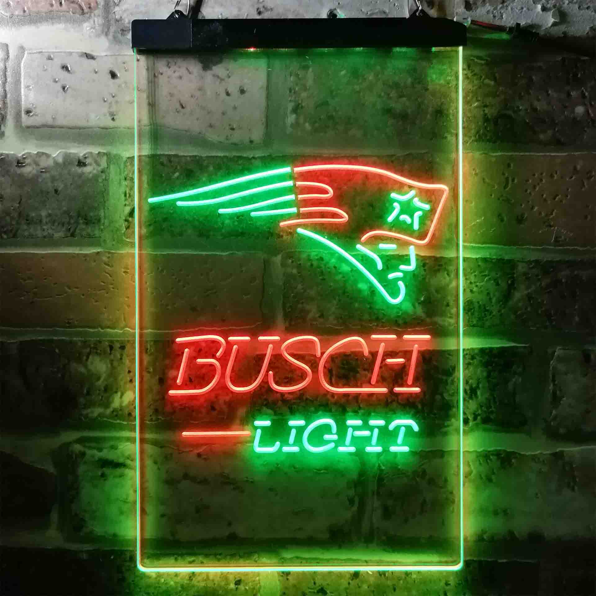 Busch Light New England Patriots Neon-Like Led Light Sign