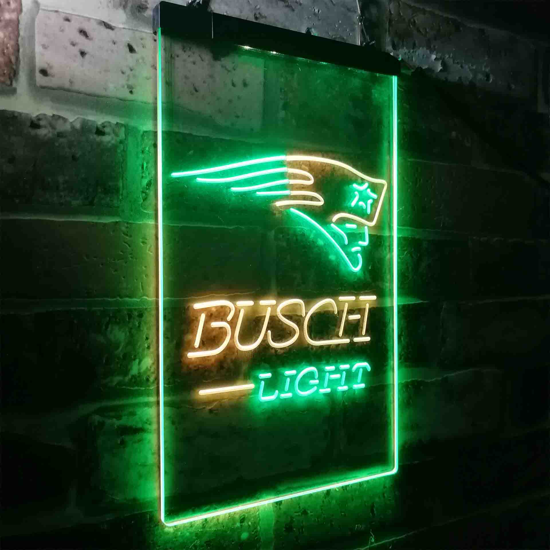 Busch Light New England Patriots Neon-Like Led Light Sign