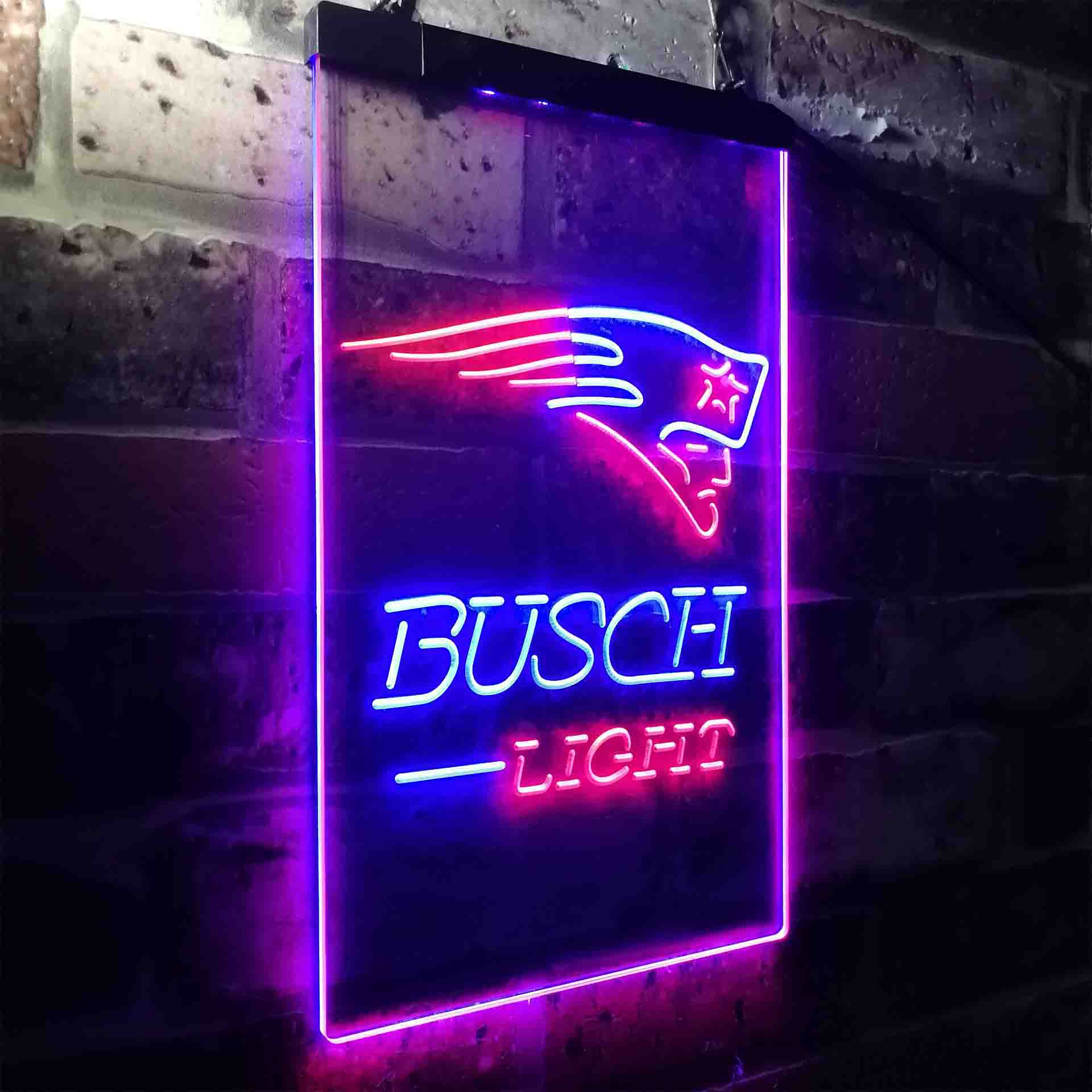 Busch Light New England Patriots Neon-Like Led Light Sign