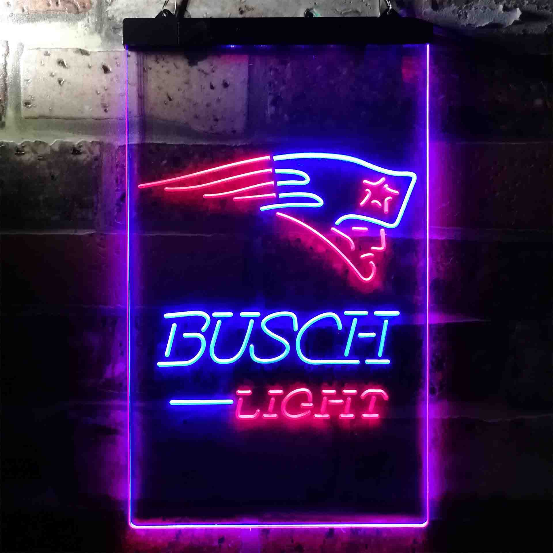 Busch Light New England Patriots Neon-Like Led Light Sign