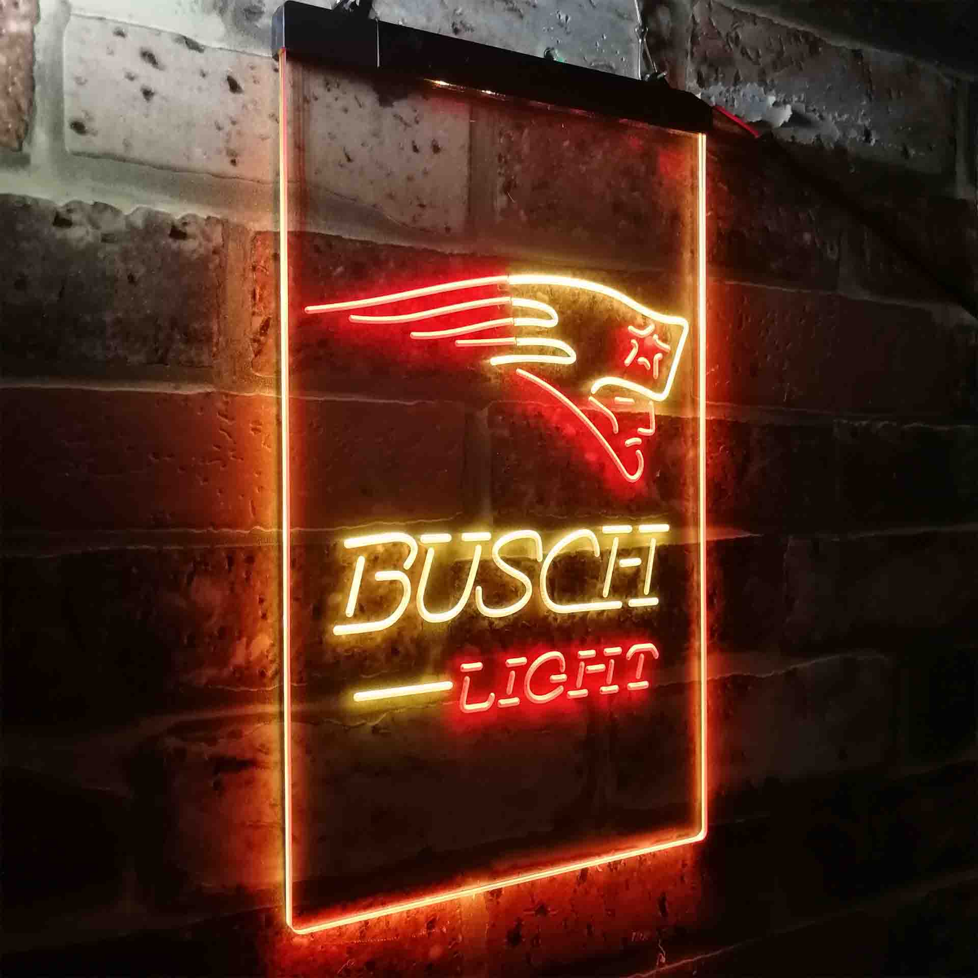 Busch Light New England Patriots Neon-Like Led Light Sign