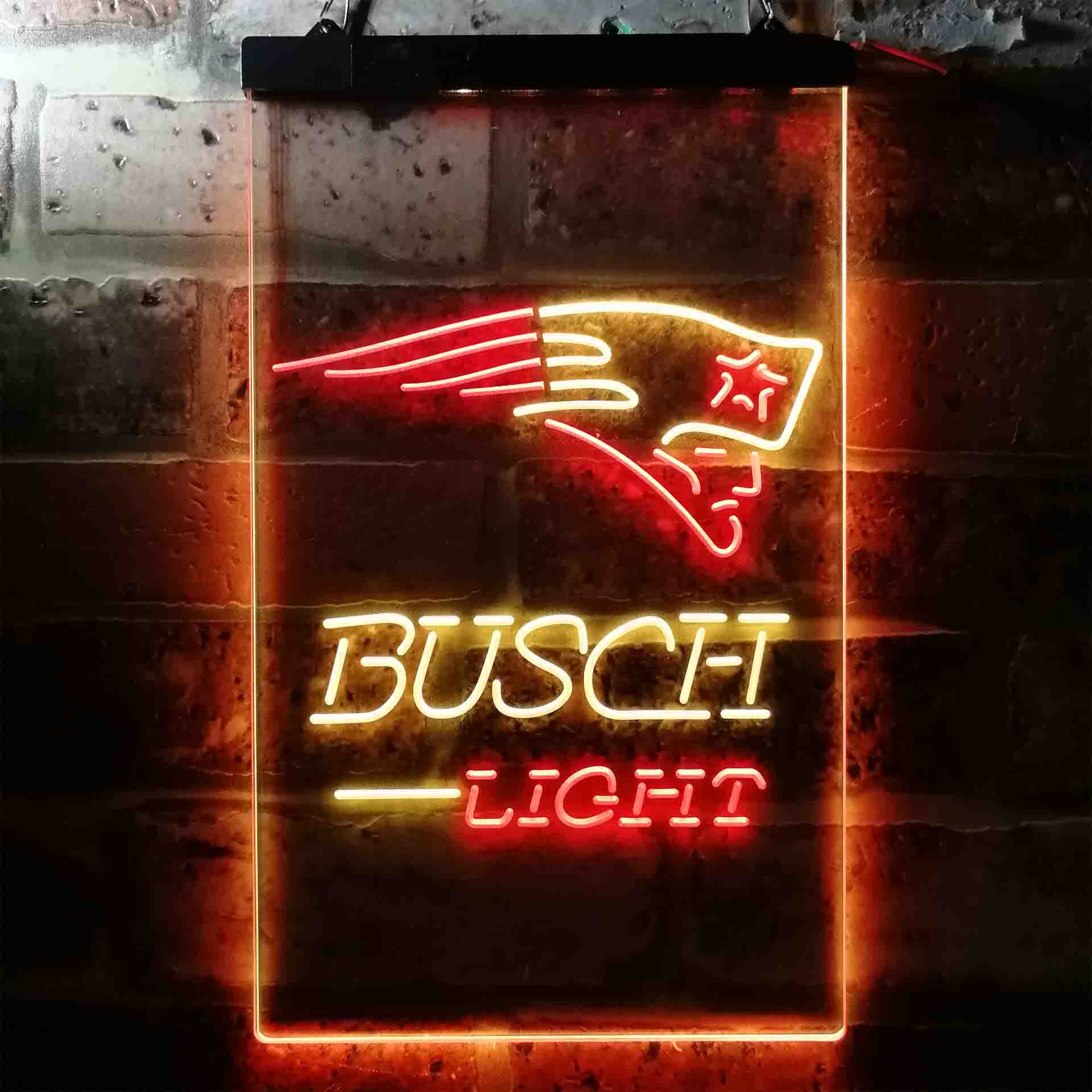 Busch Light New England Patriots Neon-Like Led Light Sign