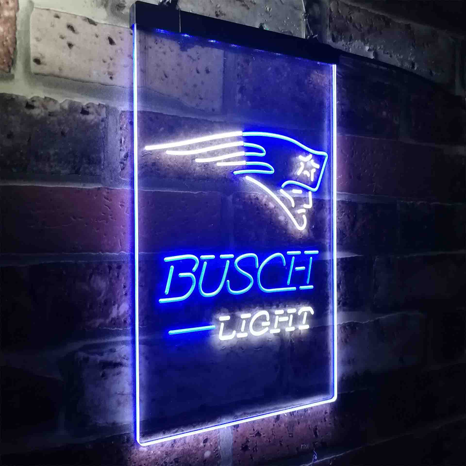 Busch Light New England Patriots Neon-Like Led Light Sign