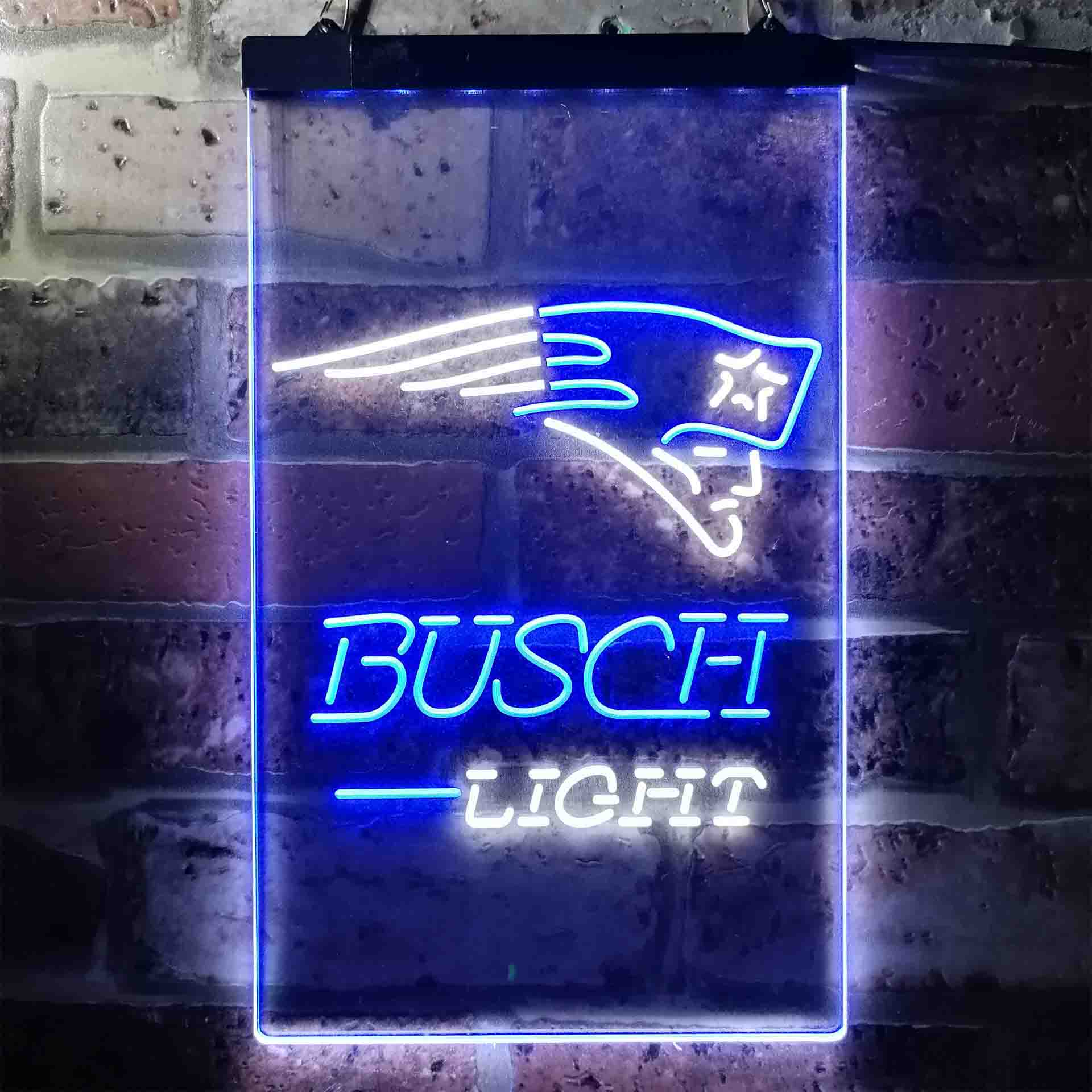 Busch Light New England Patriots Neon-Like Led Light Sign