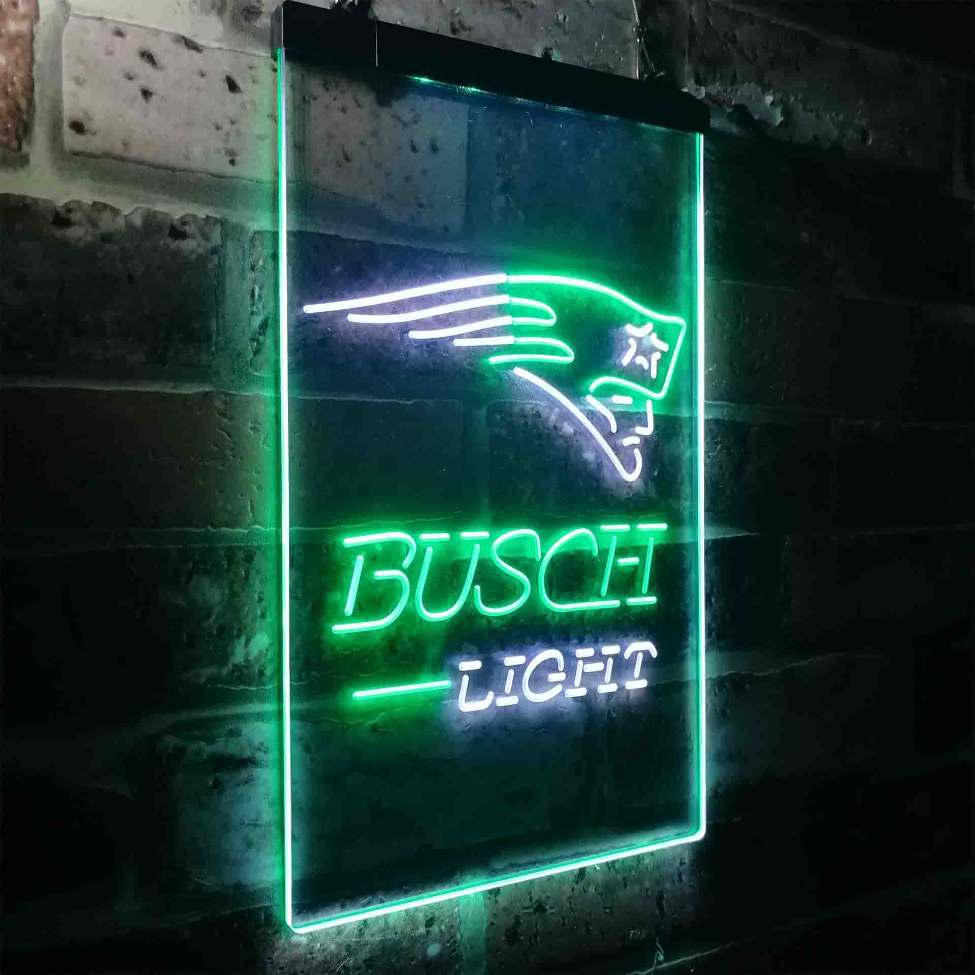 Busch Light New England Patriots Neon-Like Led Light Sign