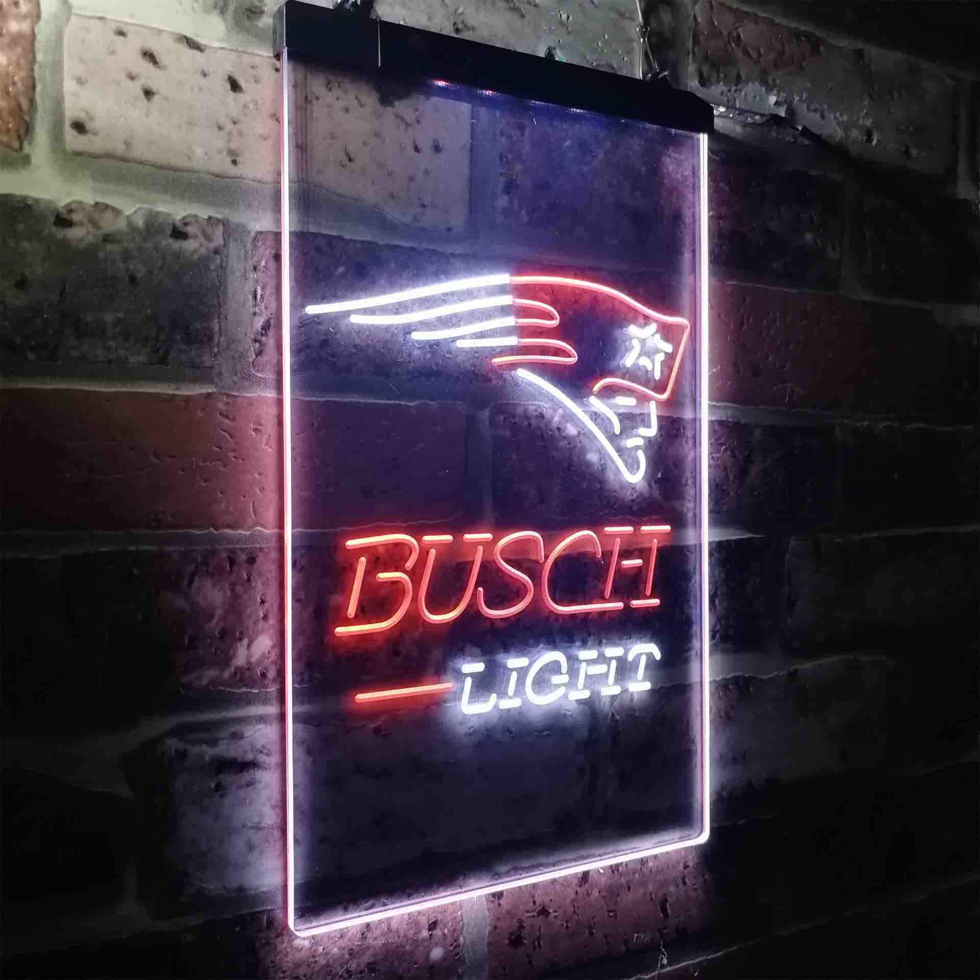 Busch Light New England Patriots Neon-Like Led Light Sign