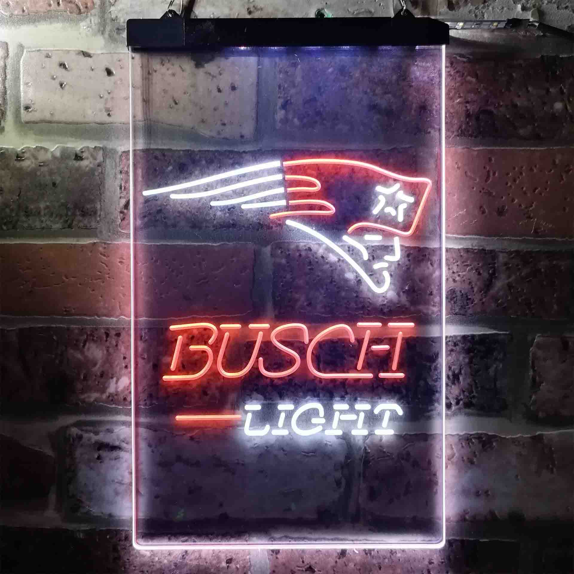 Busch Light New England Patriots Neon-Like Led Light Sign