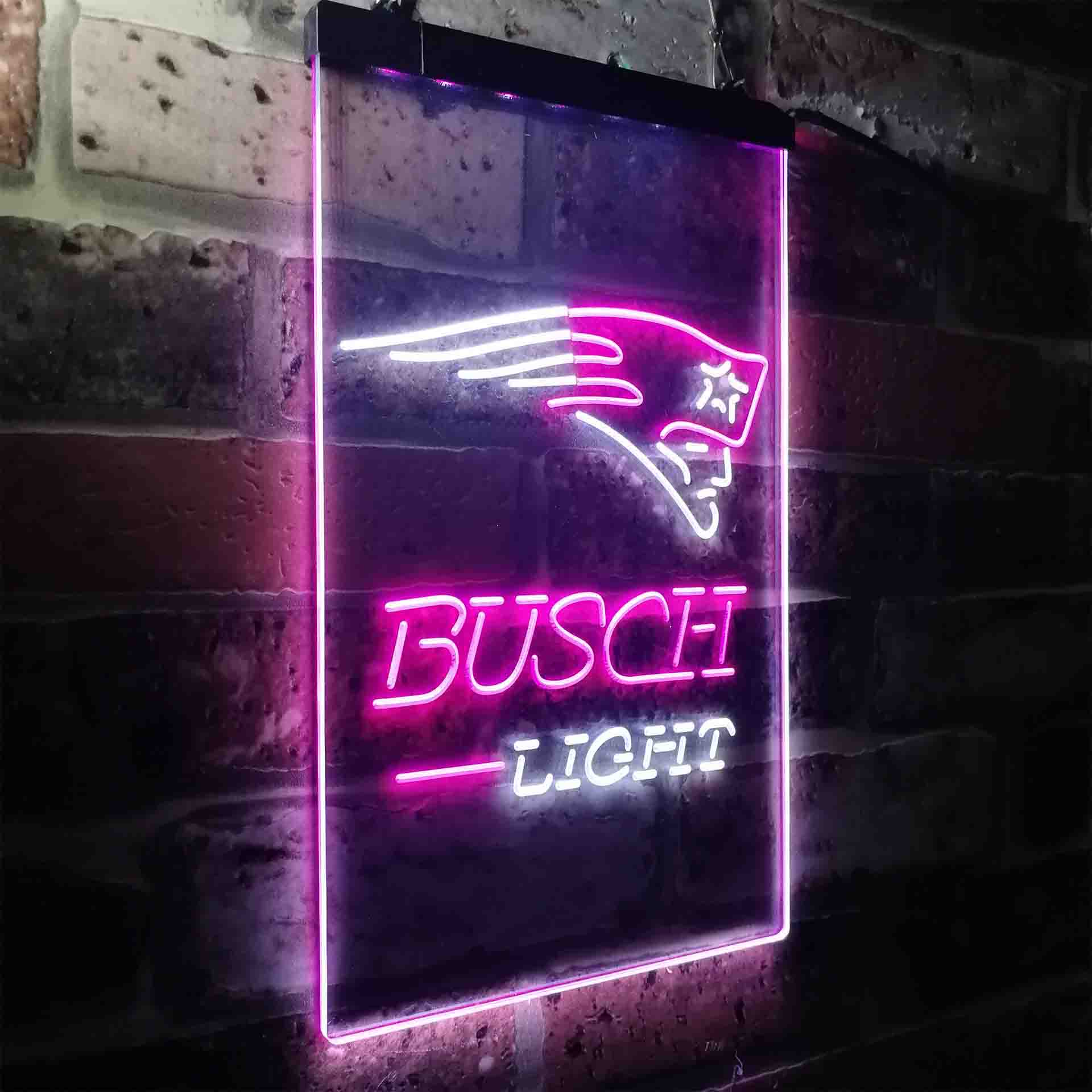 Busch Light New England Patriots Neon-Like Led Light Sign