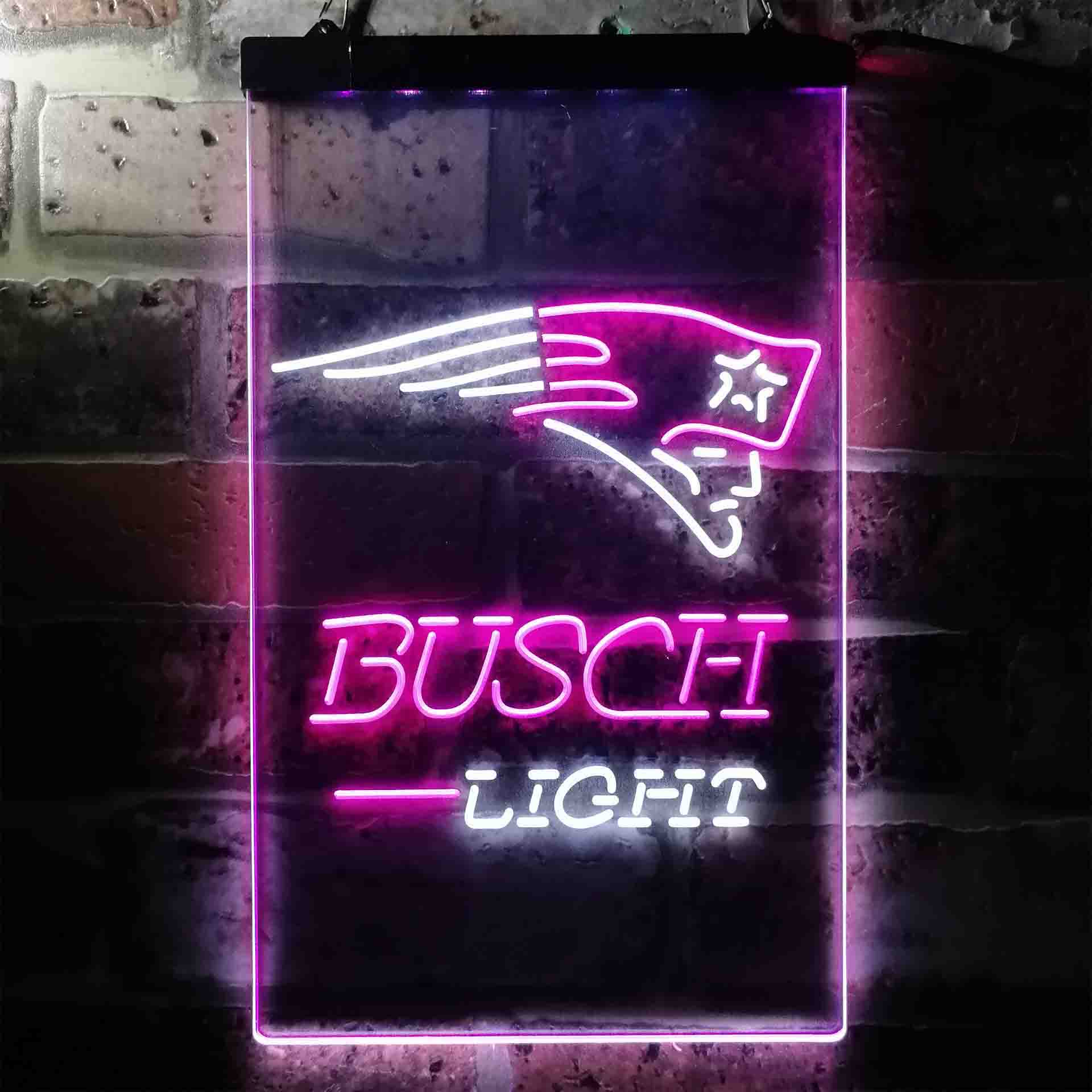 Busch Light New England Patriots Neon-Like Led Light Sign