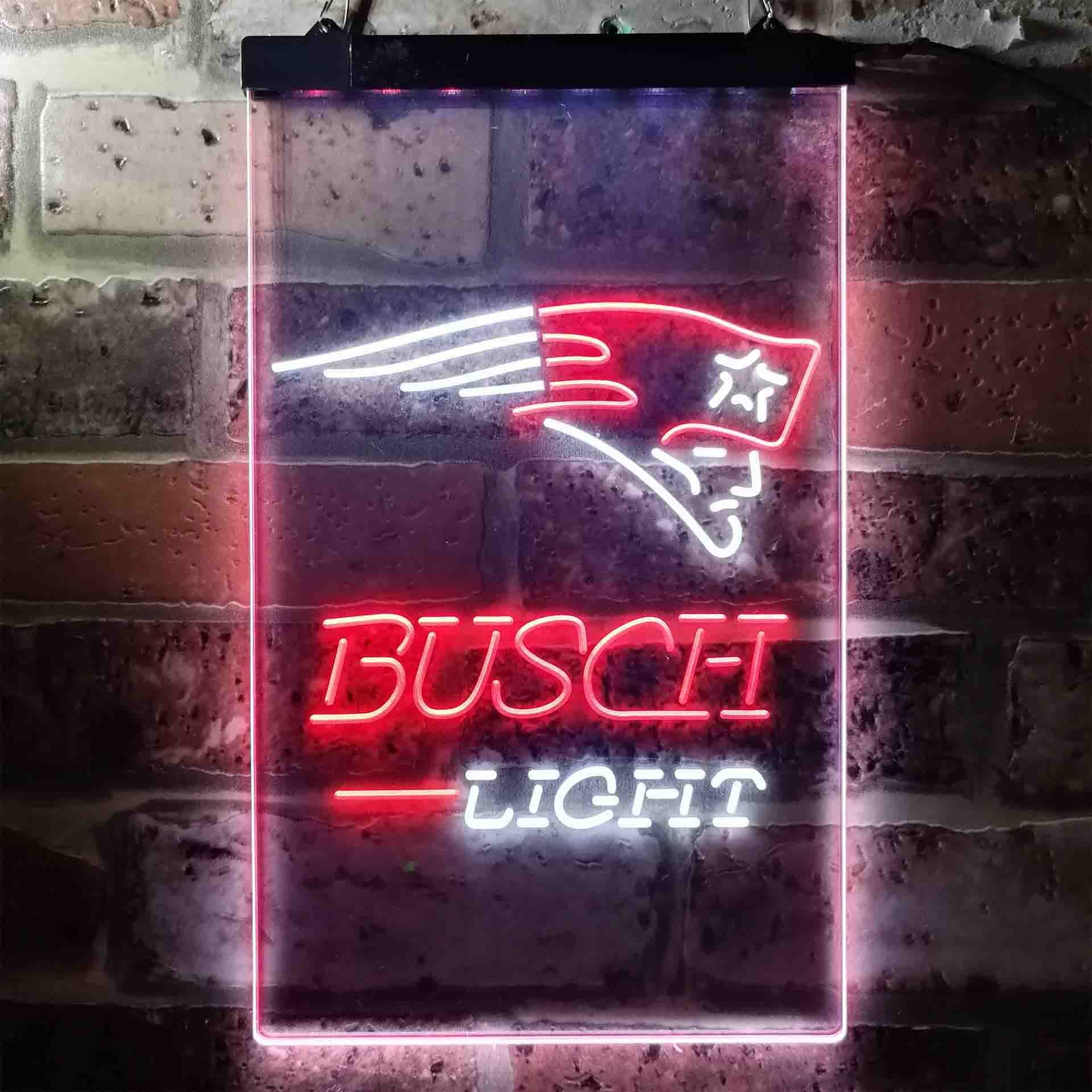 Busch Light New England Patriots Neon-Like Led Light Sign