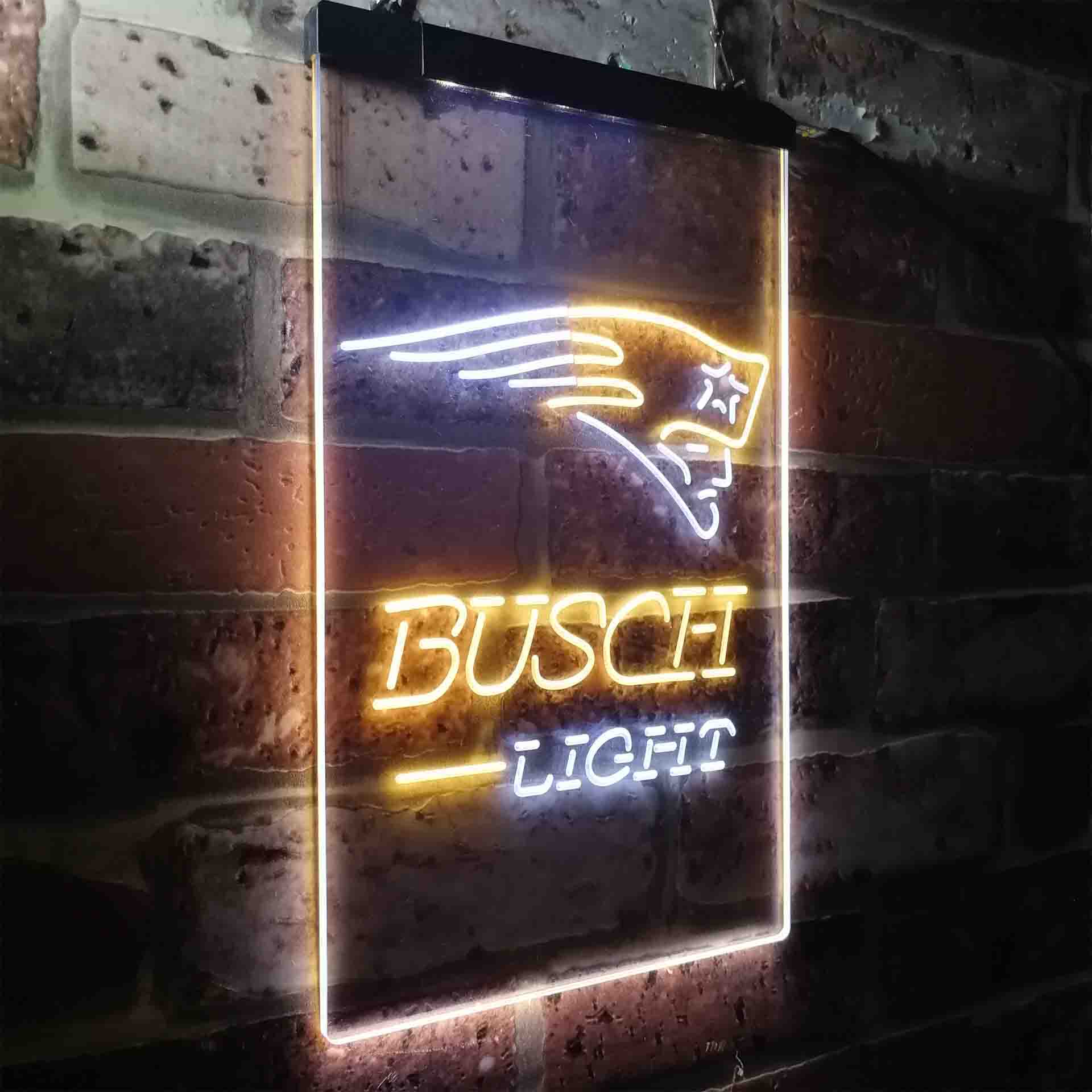 Busch Light New England Patriots Neon-Like Led Light Sign