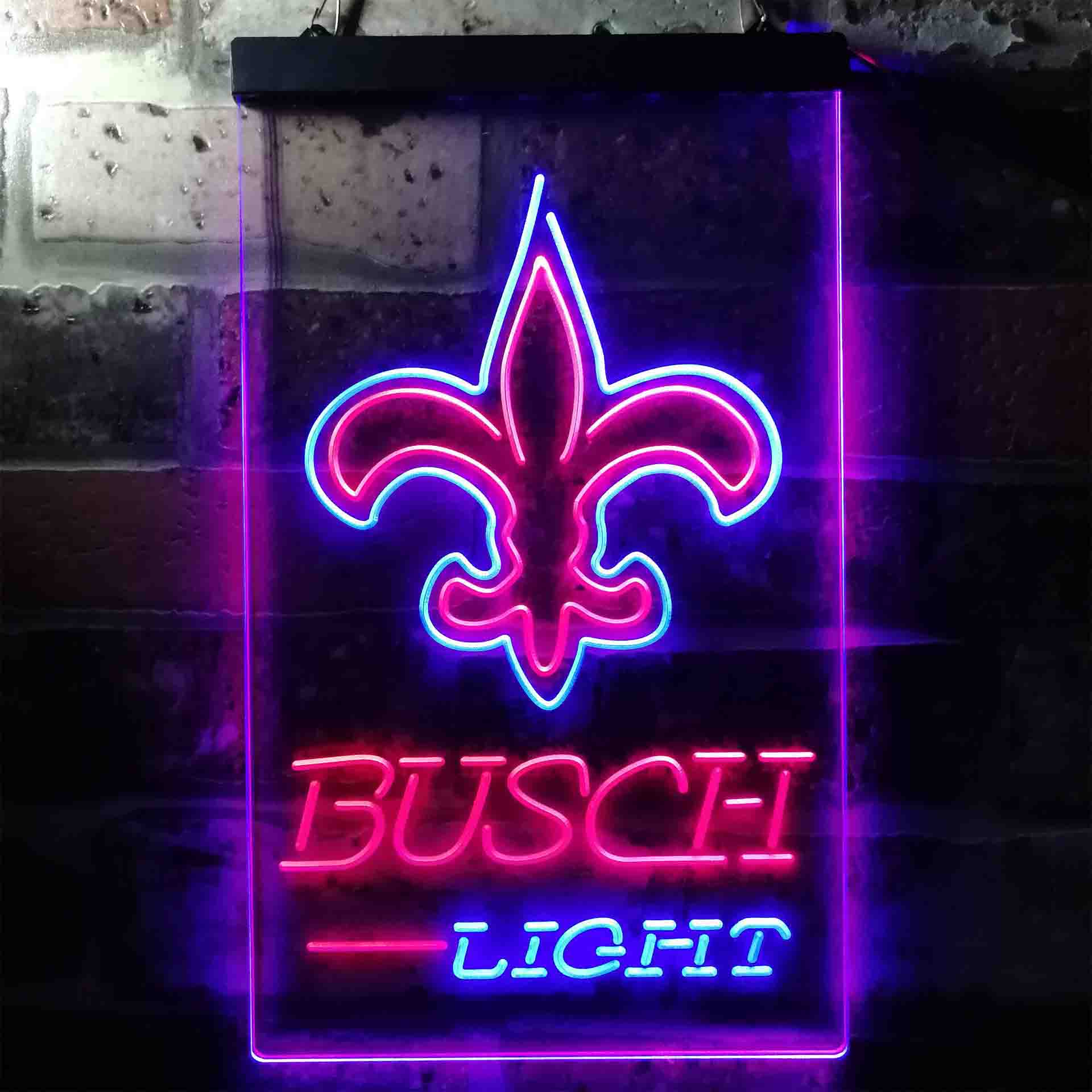 Busch Light New Orleans Saints Neon-Like Led Light Sign