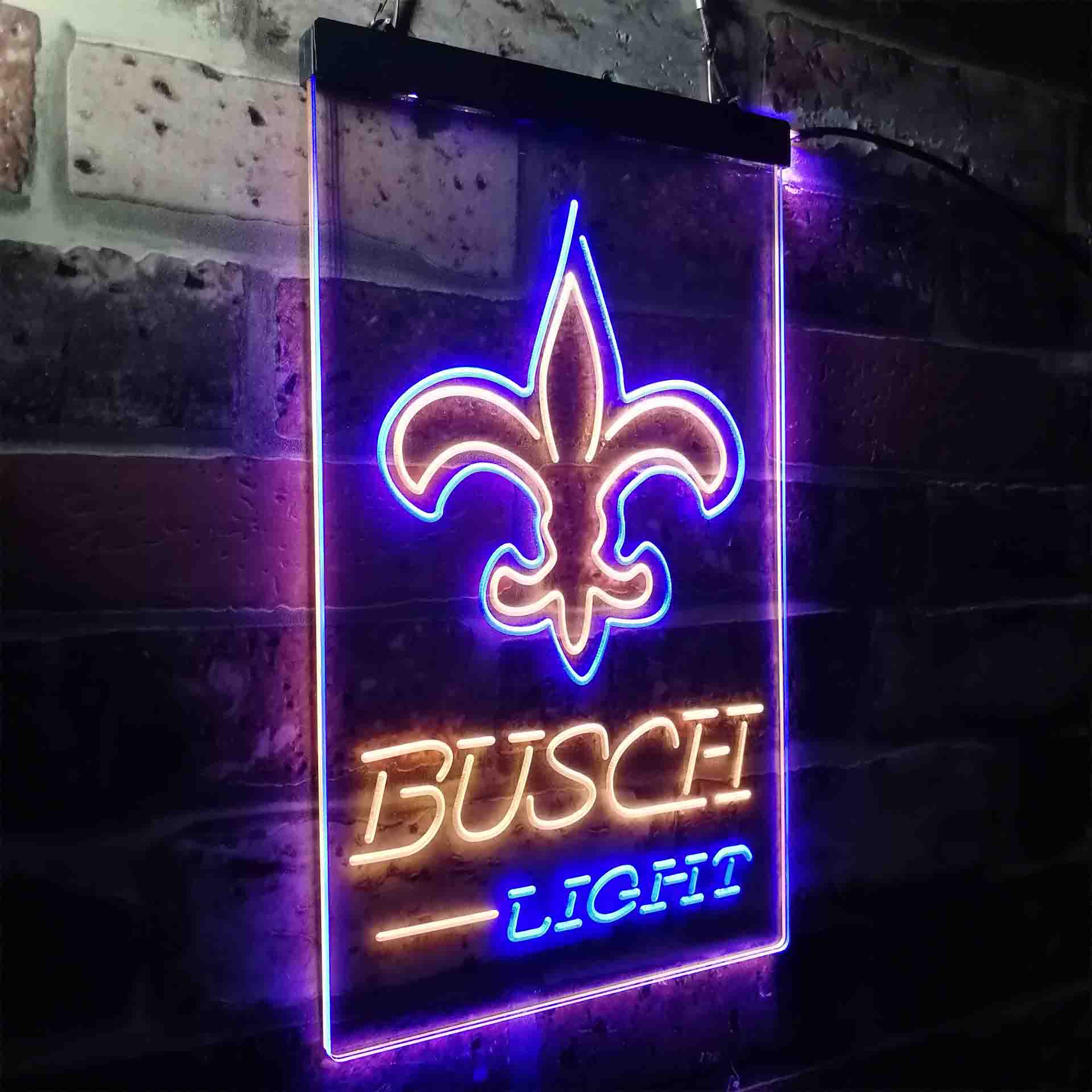 Busch Light New Orleans Saints Neon-Like Led Light Sign