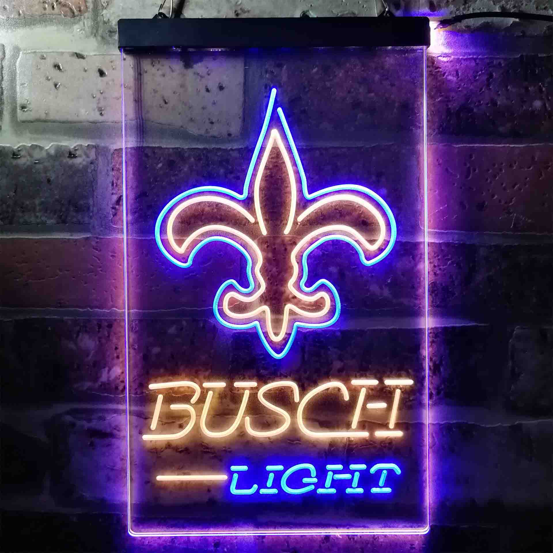 Busch Light New Orleans Saints Neon-Like Led Light Sign