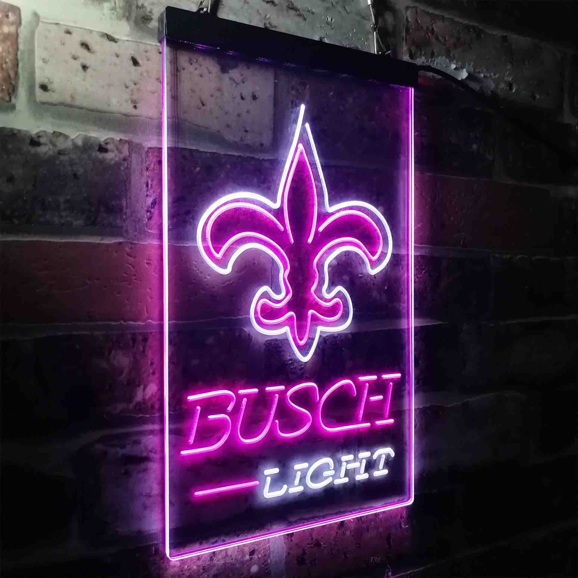 Busch Light New Orleans Saints Neon-Like Led Light Sign