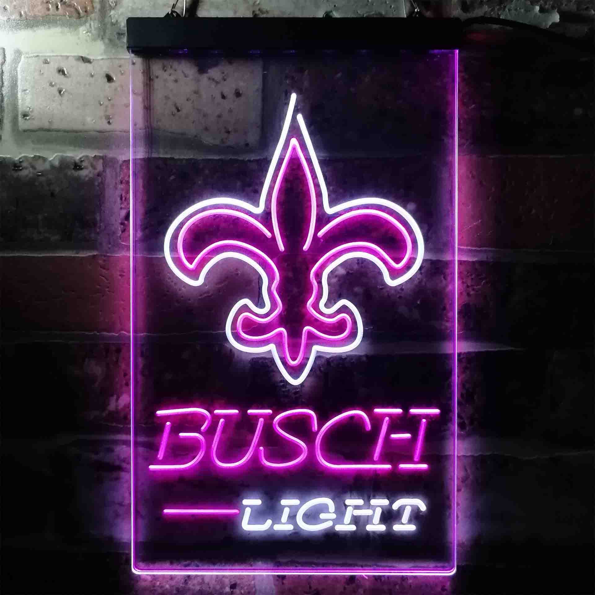 Busch Light New Orleans Saints Neon-Like Led Light Sign