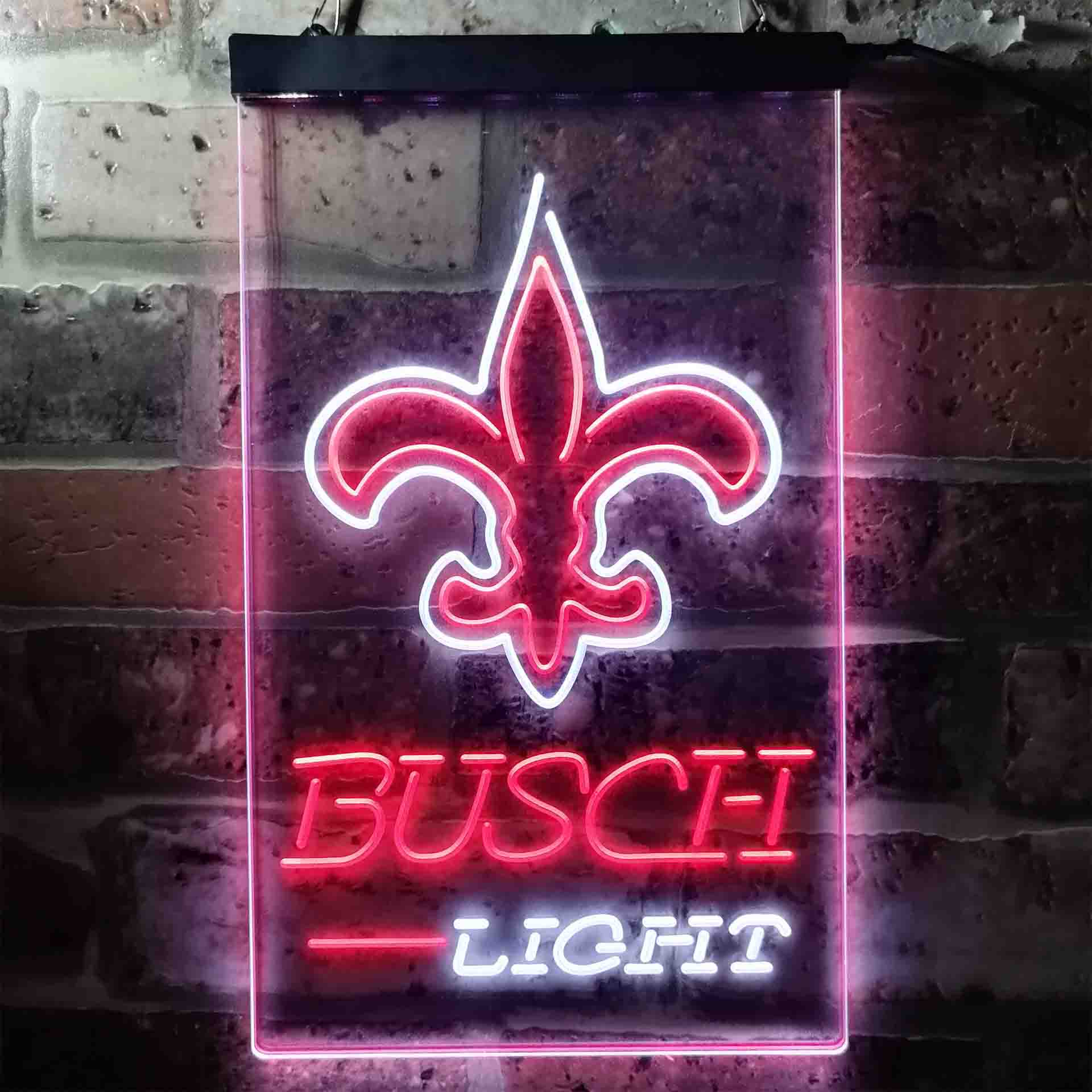 Busch Light New Orleans Saints Neon-Like Led Light Sign